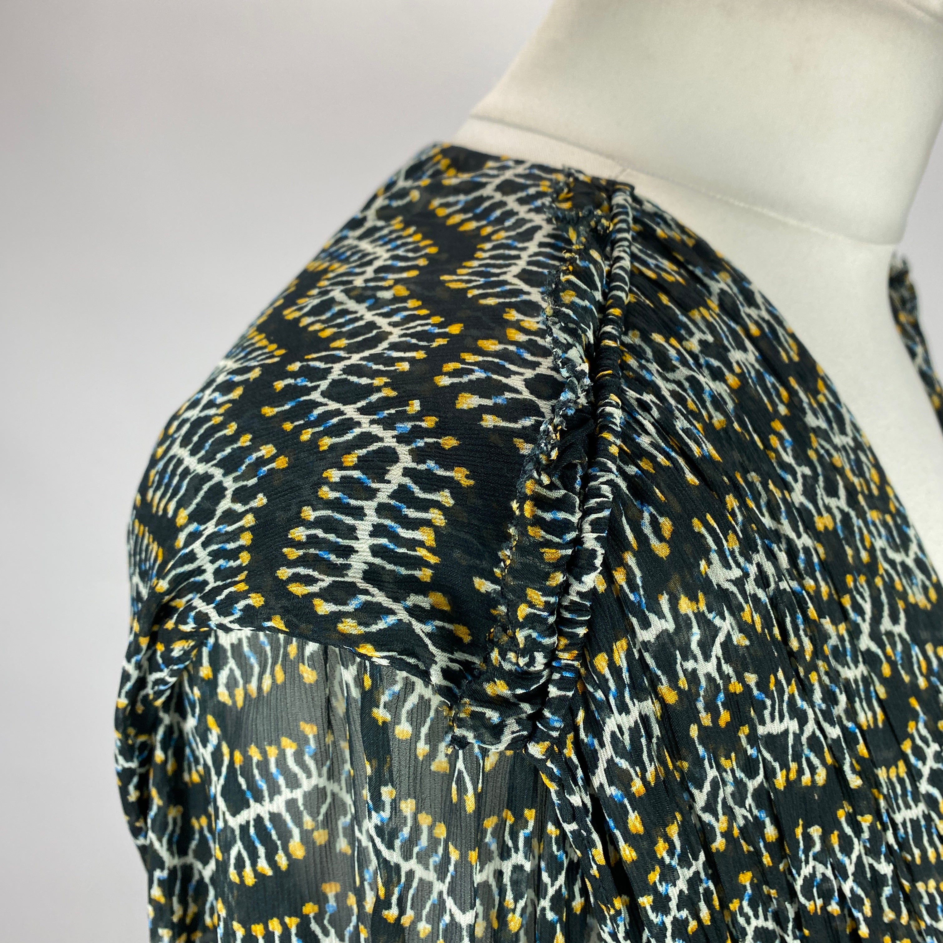 Isabel Marant Etoile Ivy Print Chiffon Drawstring Blouse M
