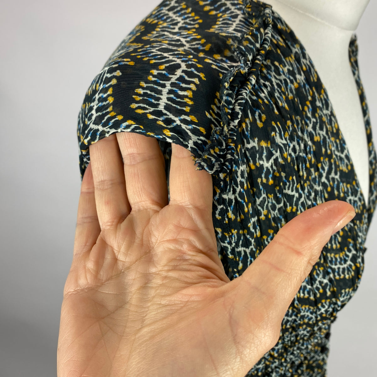 Isabel Marant Etoile Ivy Print Chiffon Drawstring Blouse M