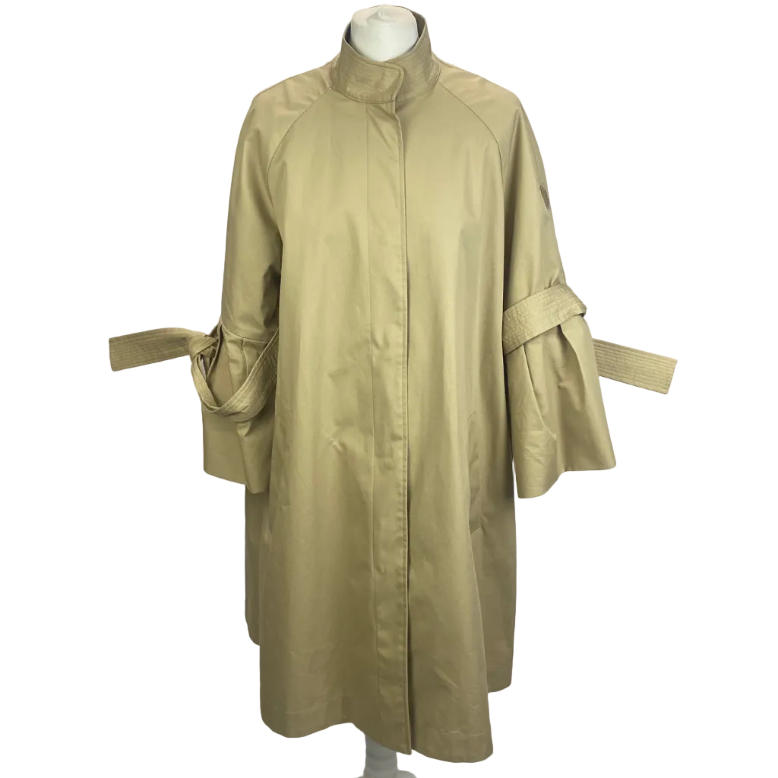 Moncler New Beige Flared Cotton Mix Adhafera Raincoat M/L