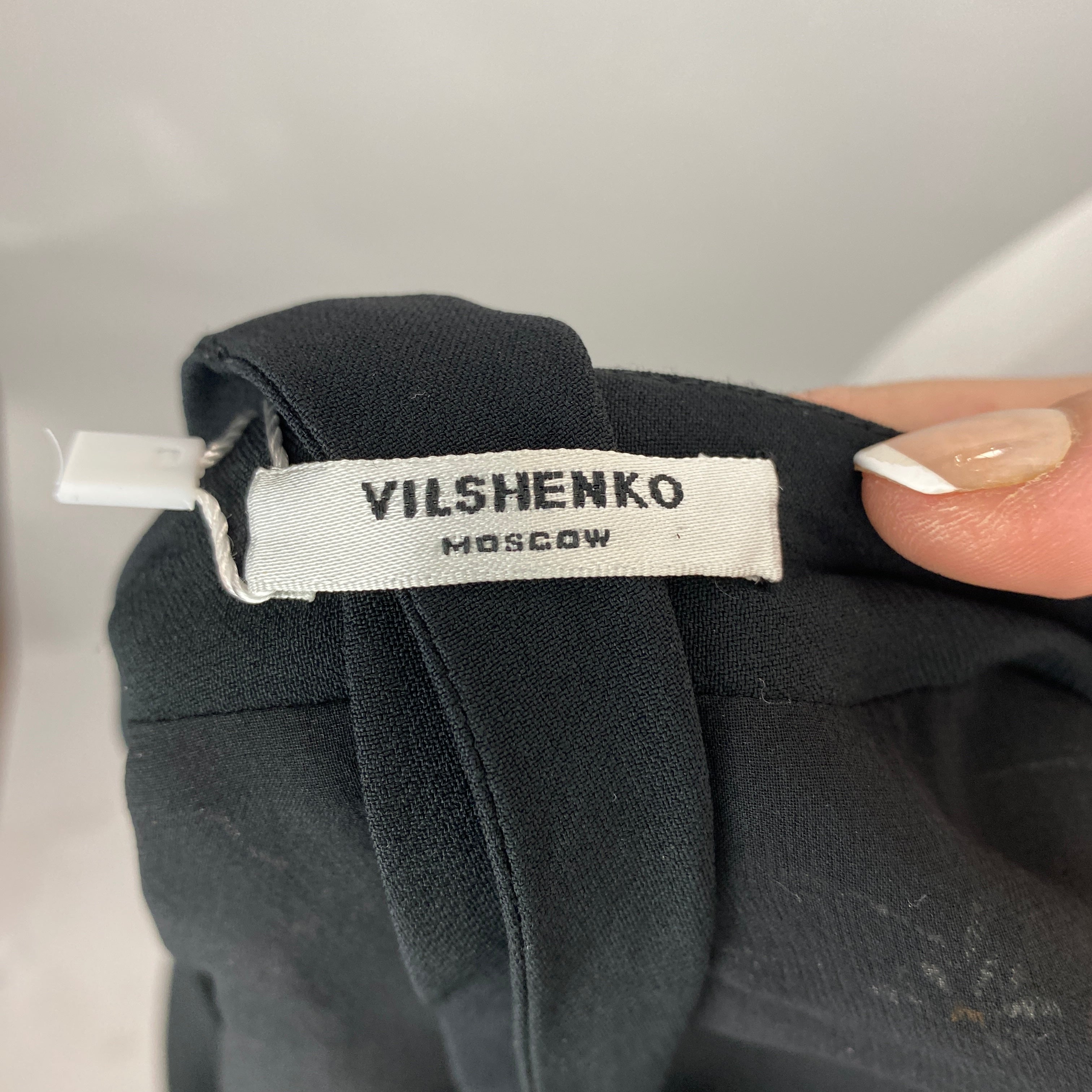 Vilshenko Black Embroidered Crepe Belted Maxi Dress UK10