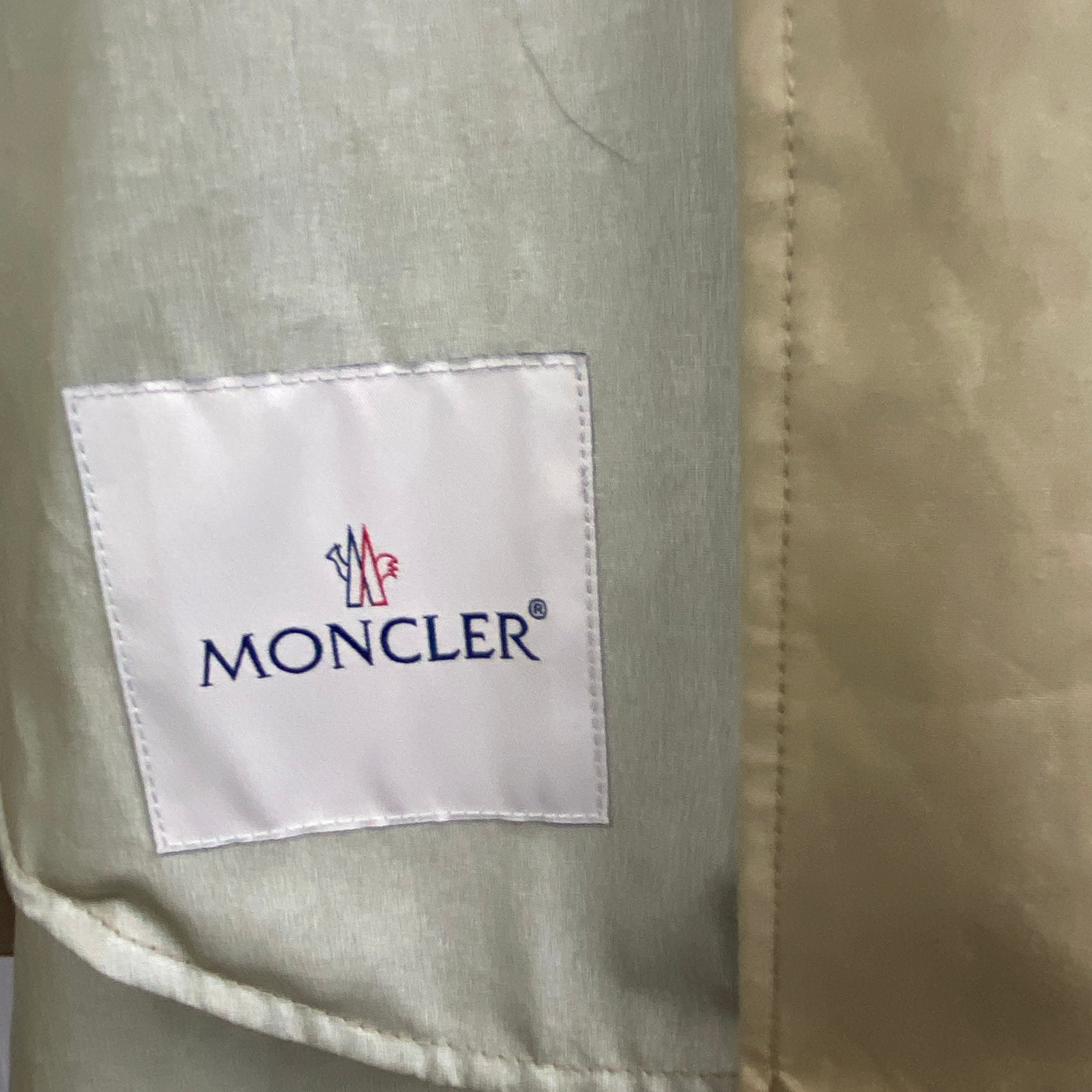 Moncler New Beige Flared Cotton Mix Adhafera Raincoat M/L