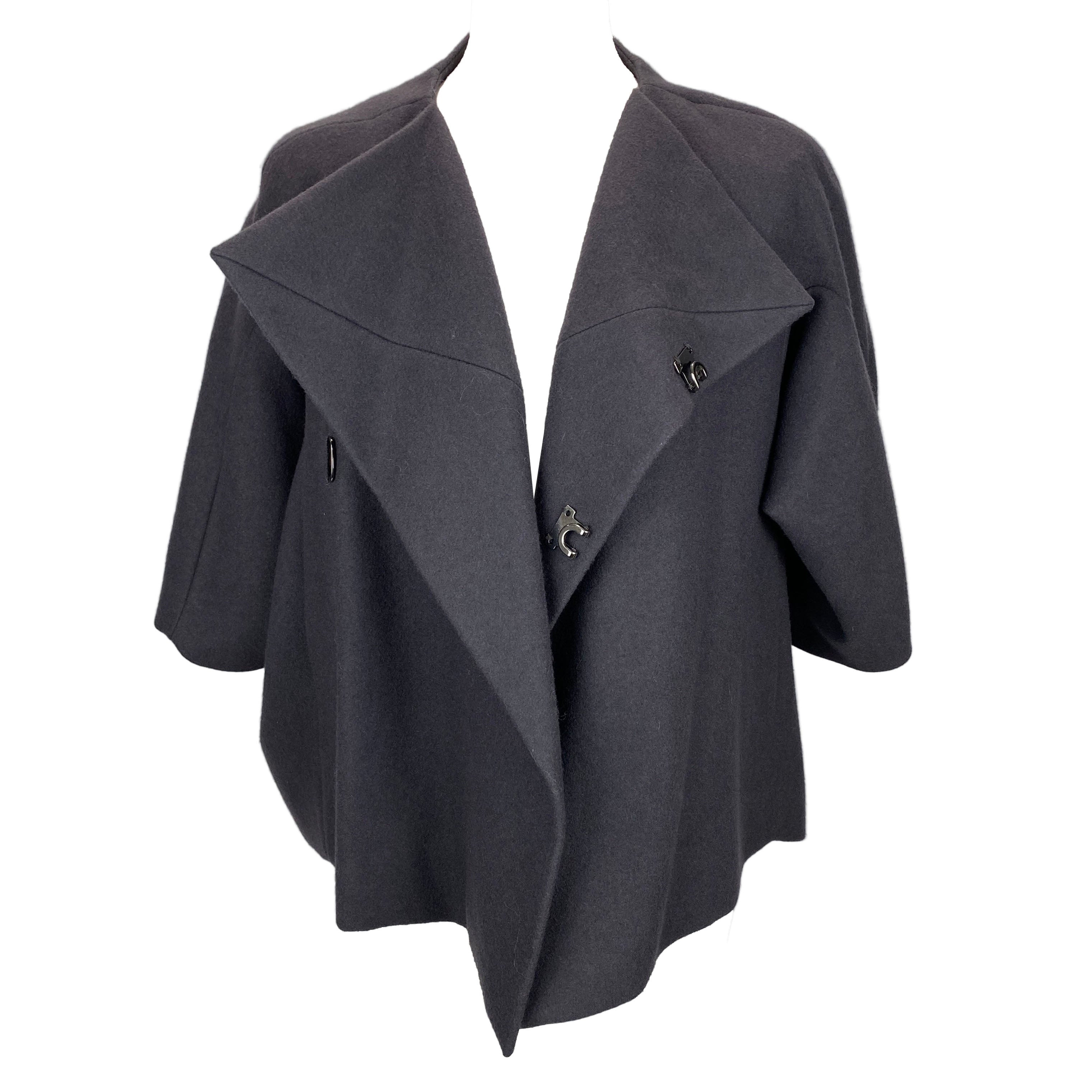 Rick Owens Smoke Grey Wool Mix Cropped Jacket S/M