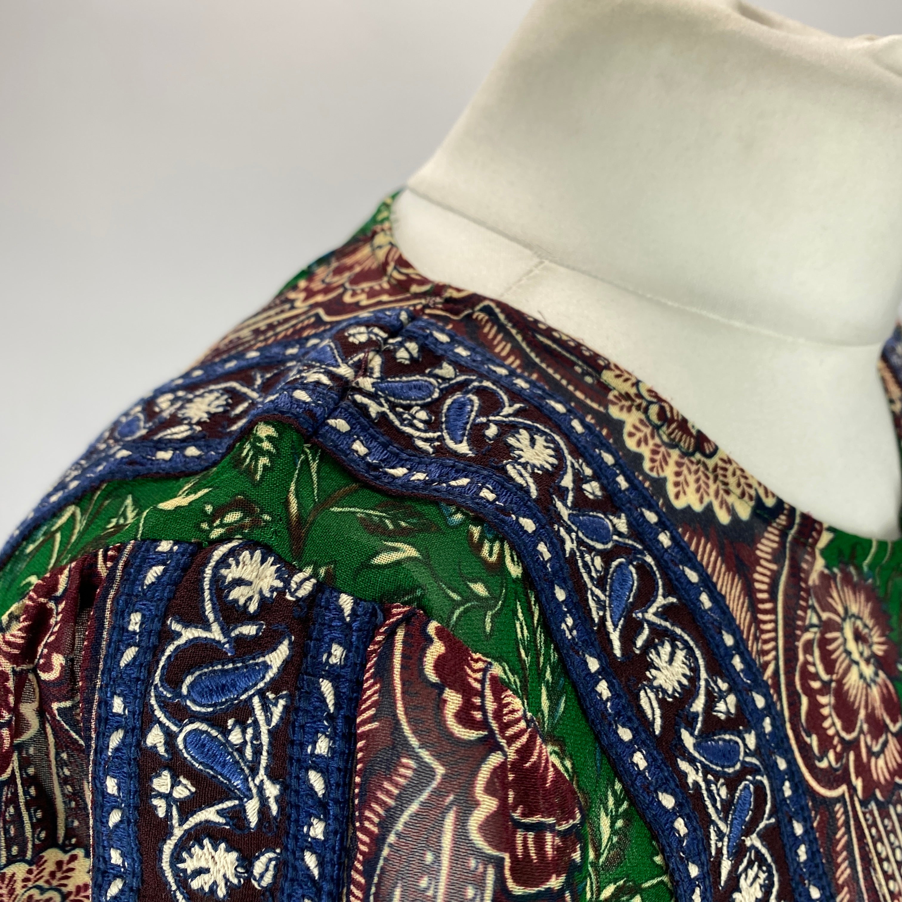 Sea New York Emerald Paisley Chiffon Blouse M