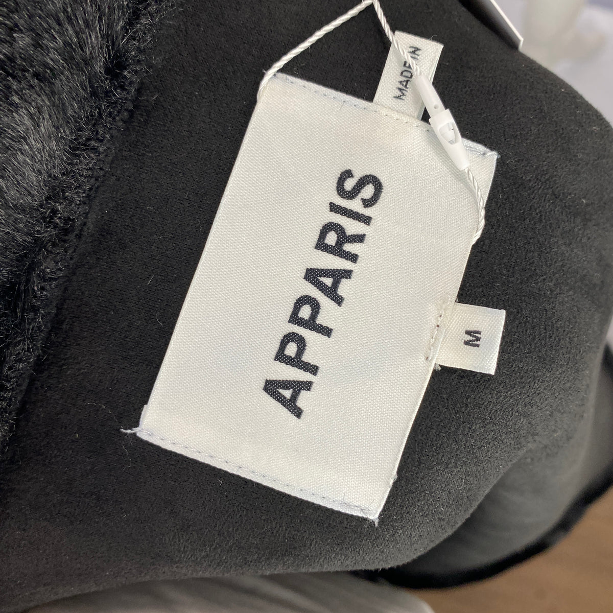 Apparis New £368 Black Faux Fur Crop Jacket M