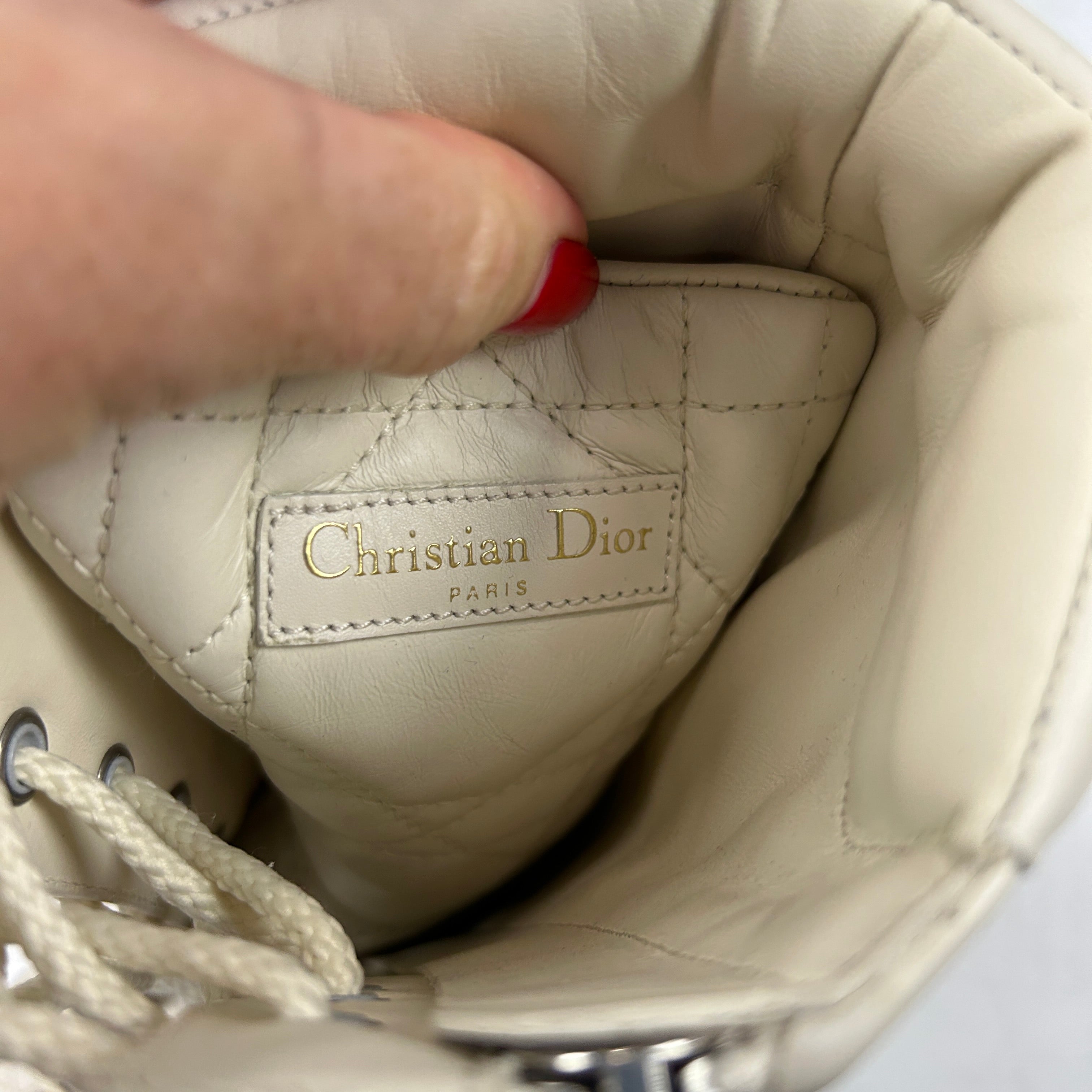 Christian Dior £1550 White Quilted Cannage Combat Boots 41