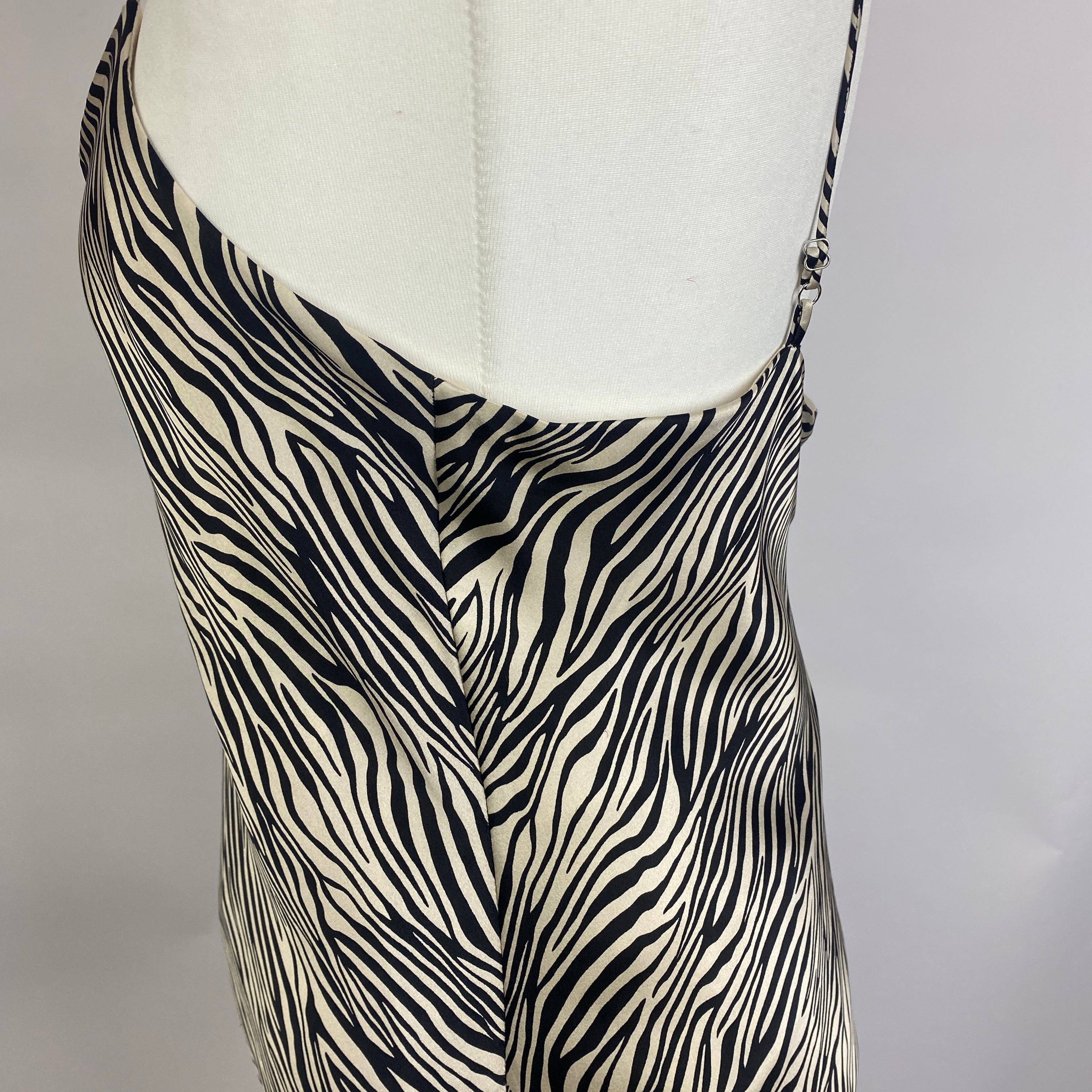 Cami NYC £235 Zebraprint Silk Slip Dress L