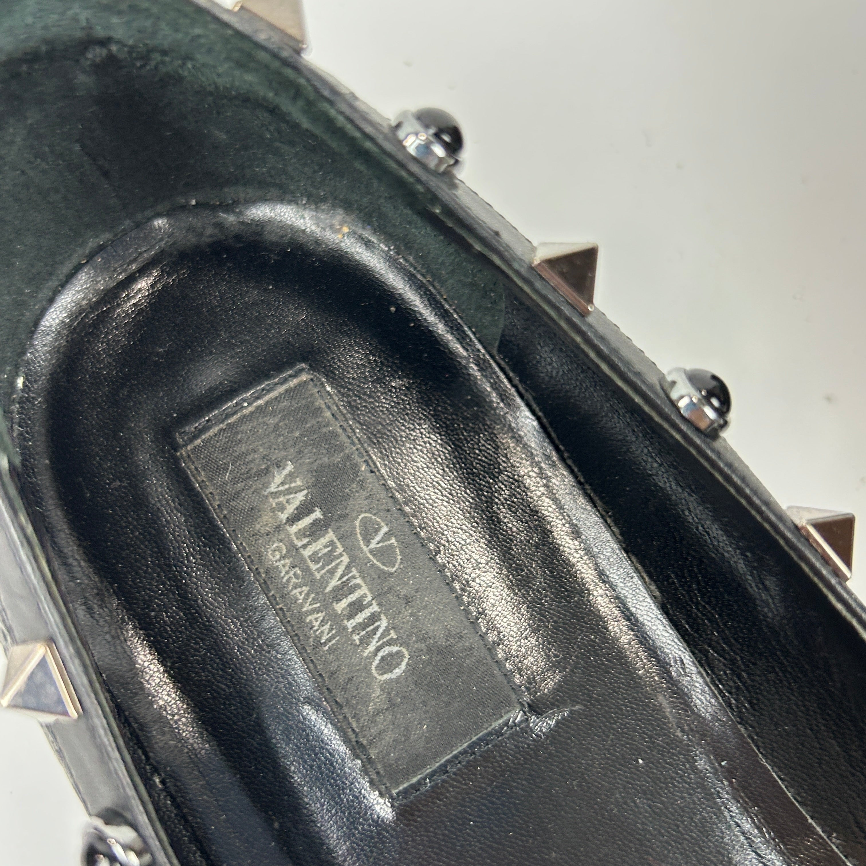 Valentino £680 Black Rockstud Flats 40