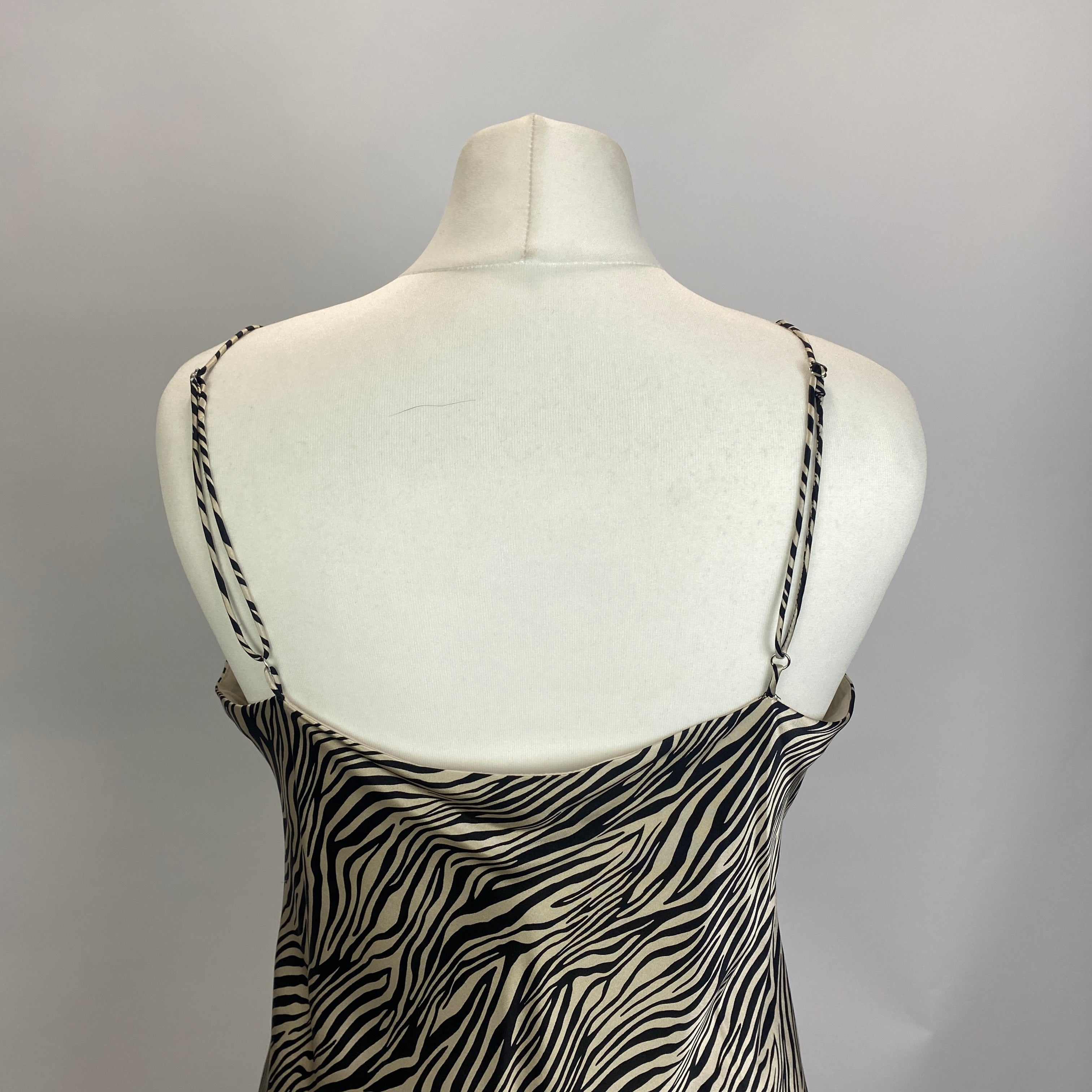 Cami NYC £235 Zebraprint Silk Slip Dress L