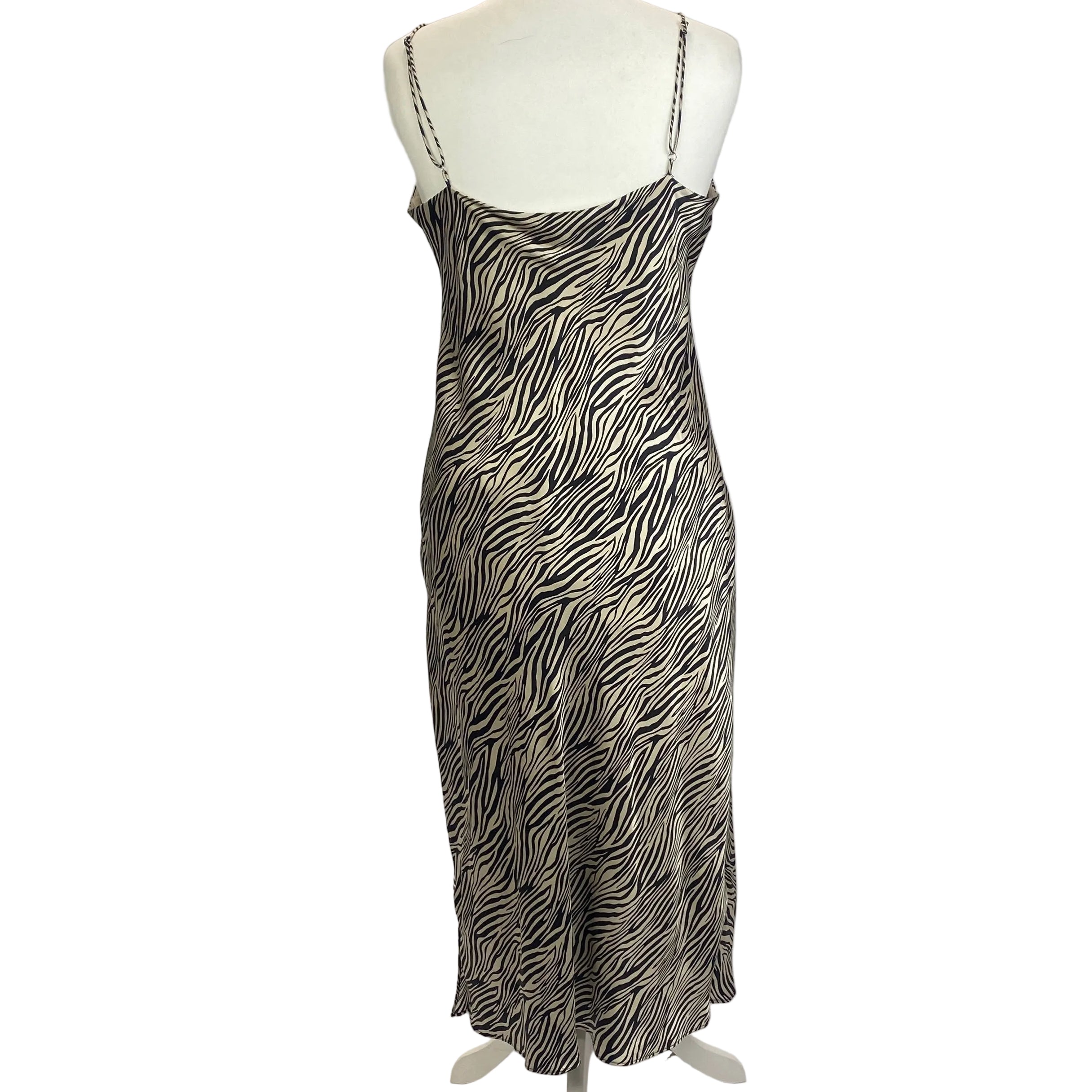 Cami NYC £235 Zebraprint Silk Slip Dress L