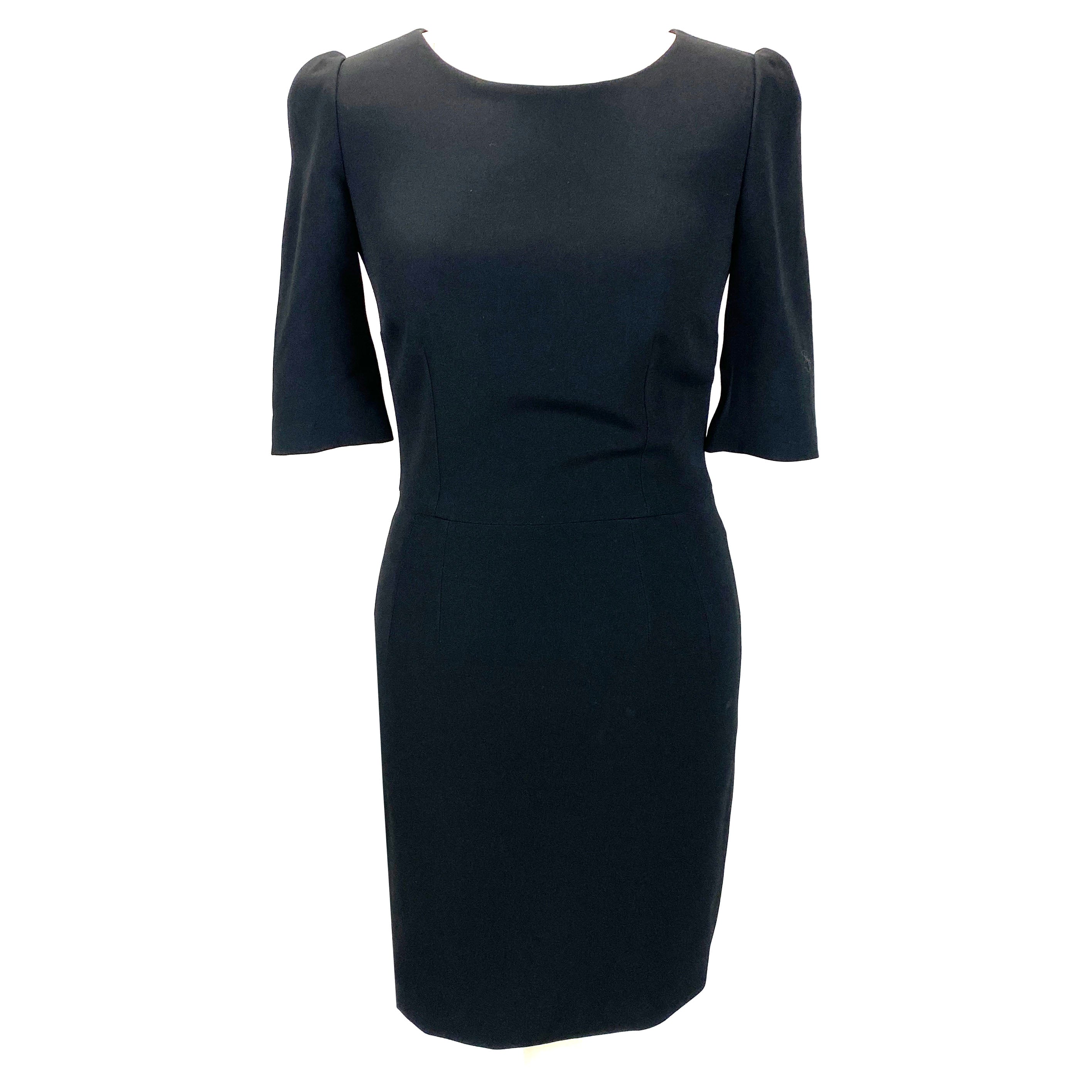 Dolce & Gabbana Brand New £1260 Black Crepe Classic Shift Dress S