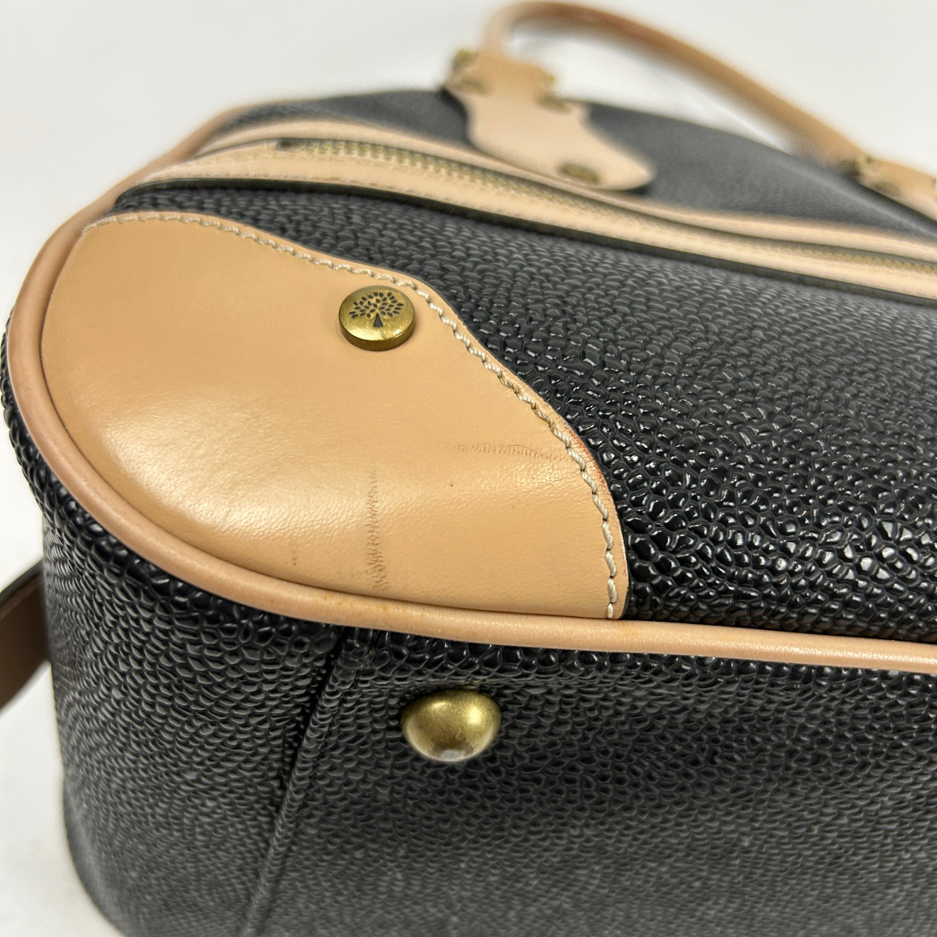 Mulberry Black & Camel Scotchgrain Bowling Bag