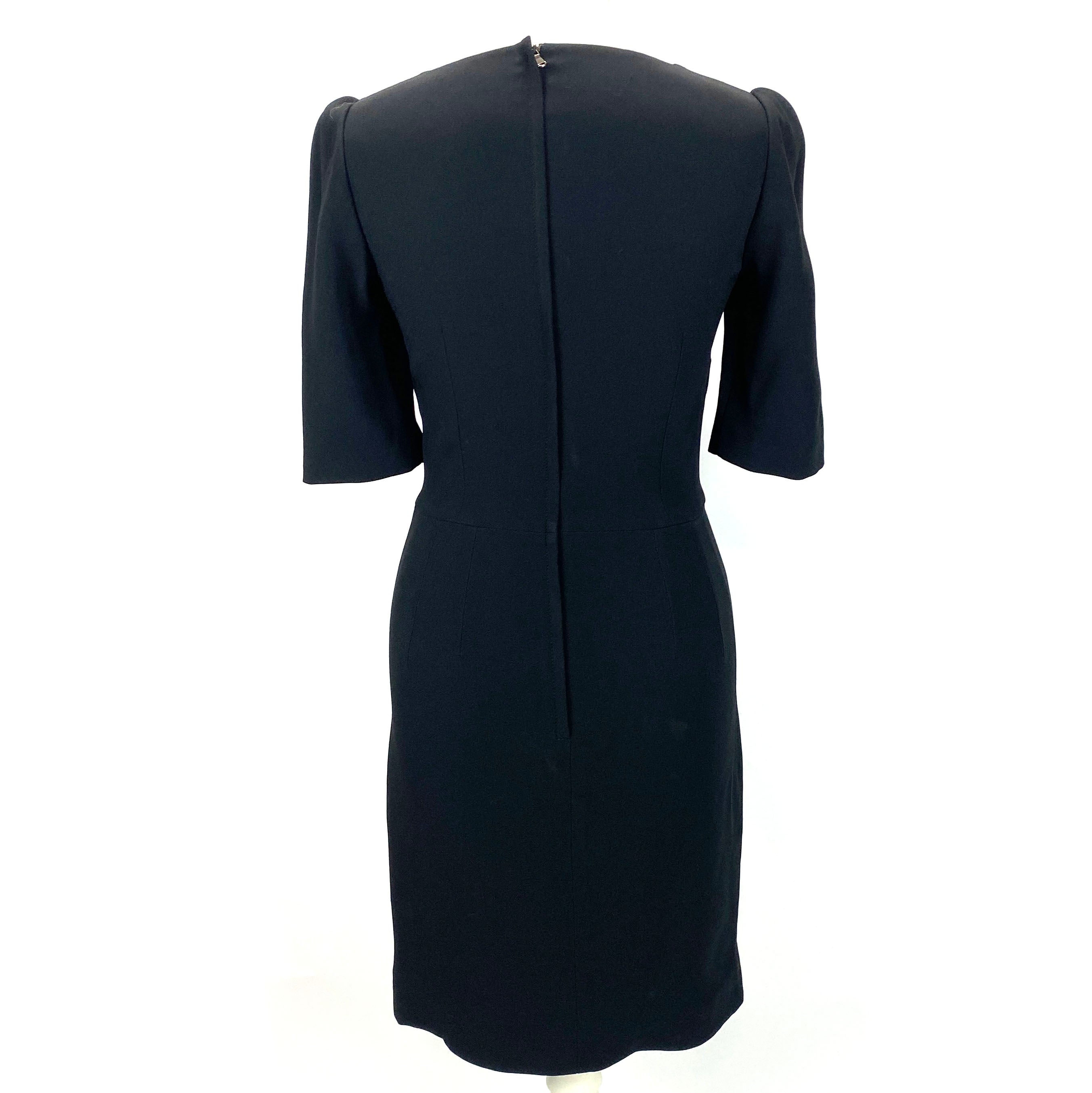 Dolce & Gabbana Brand New £1260 Black Crepe Classic Shift Dress S