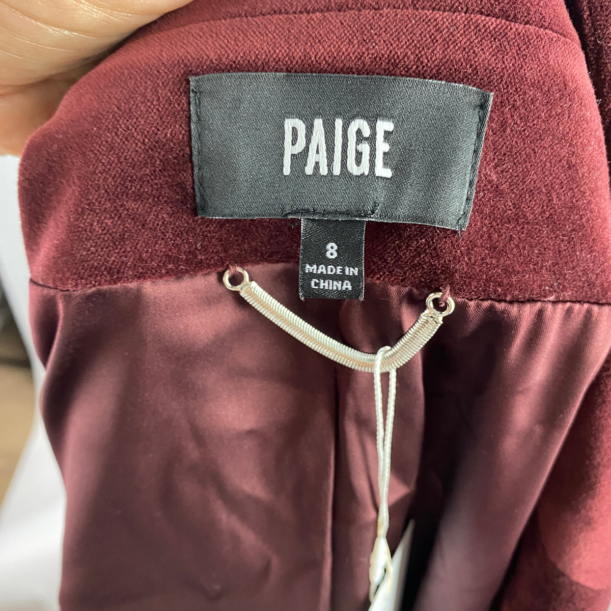 Paige New £435 Burgundy Cotton Velvet Blazer M