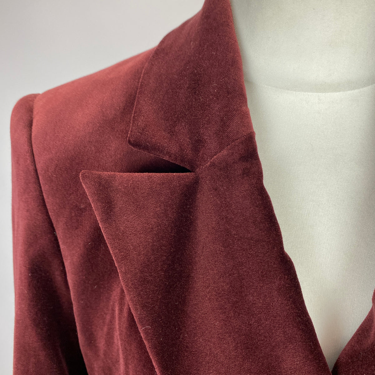 Paige New £435 Burgundy Cotton Velvet Blazer M