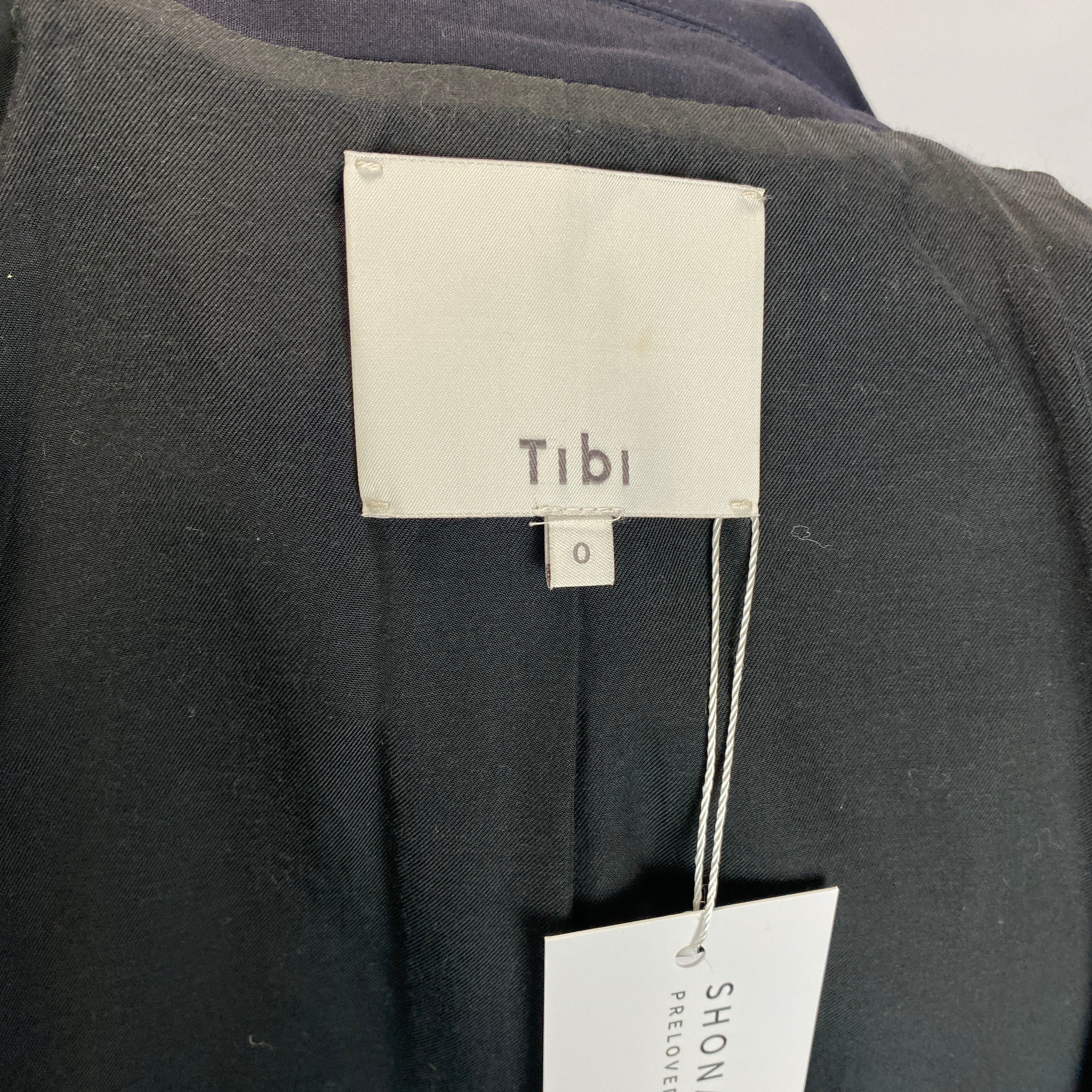 Tibi New $650 Navy Tropical Wool Cutout Sleeve Marlon Blazer XS
