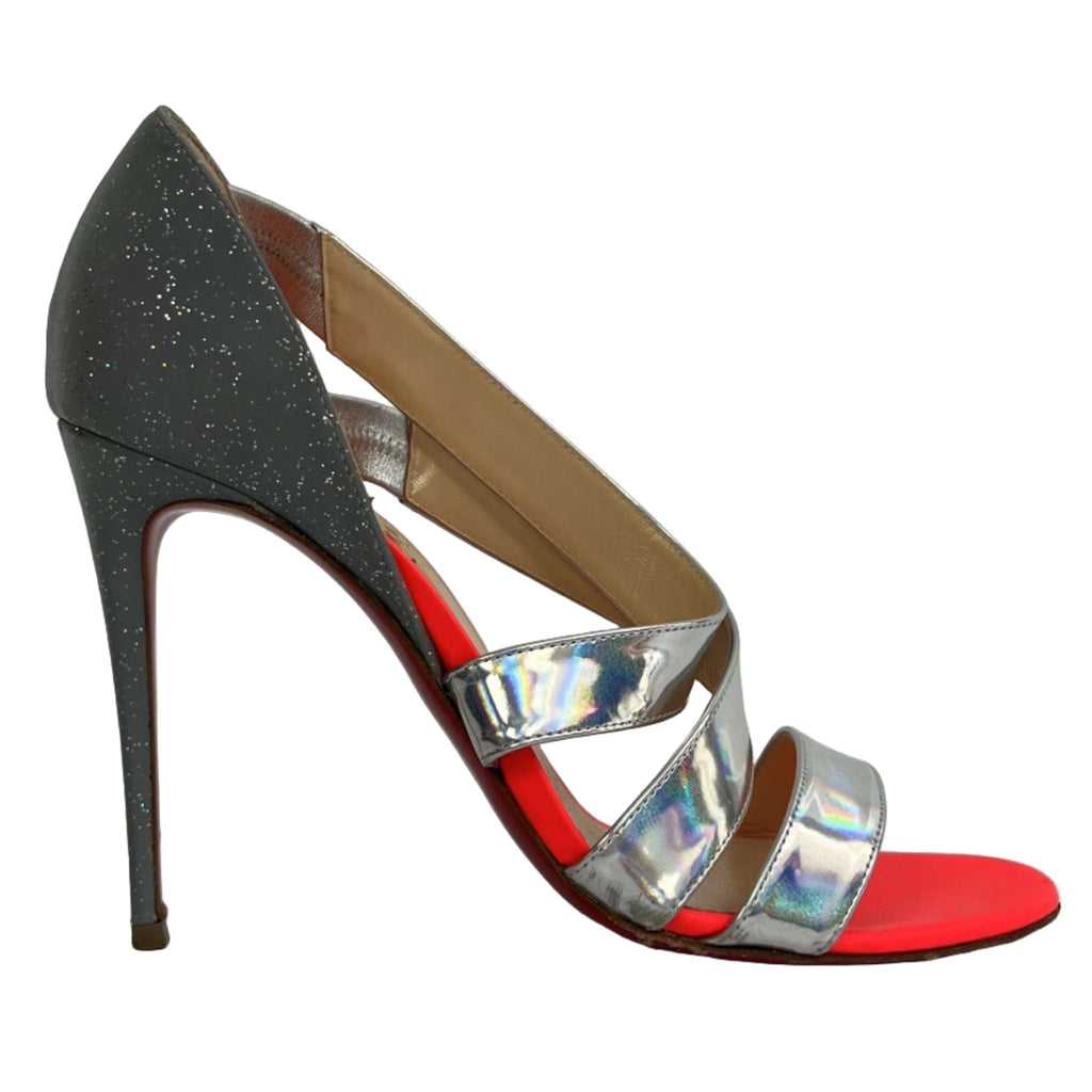 Silver louboutin heels online