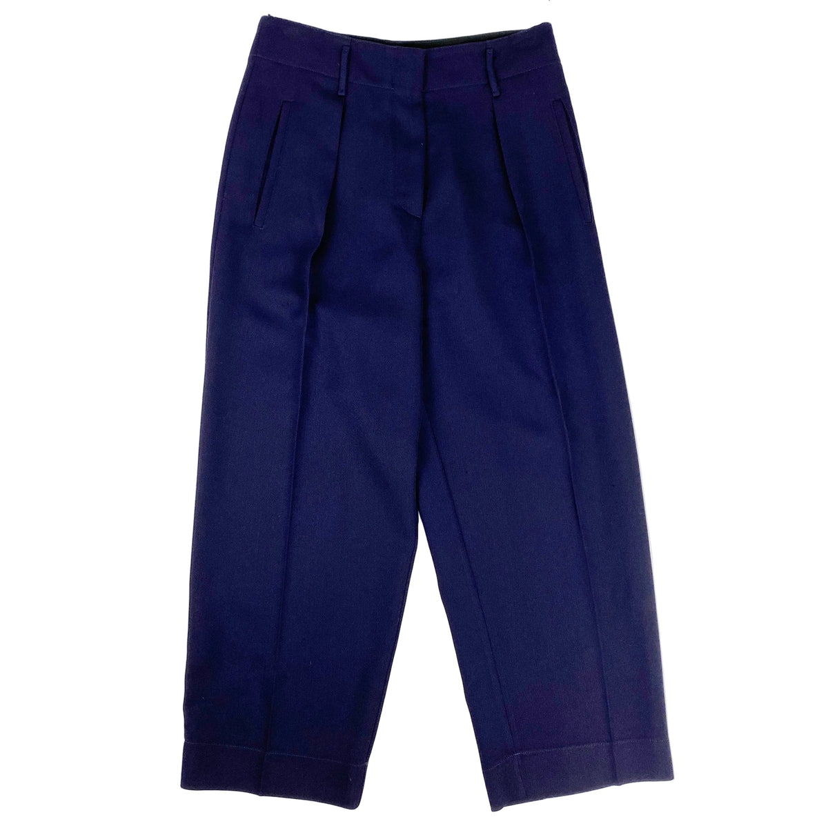 Forte Forte Navy Pure Wool Crop Trousers XS