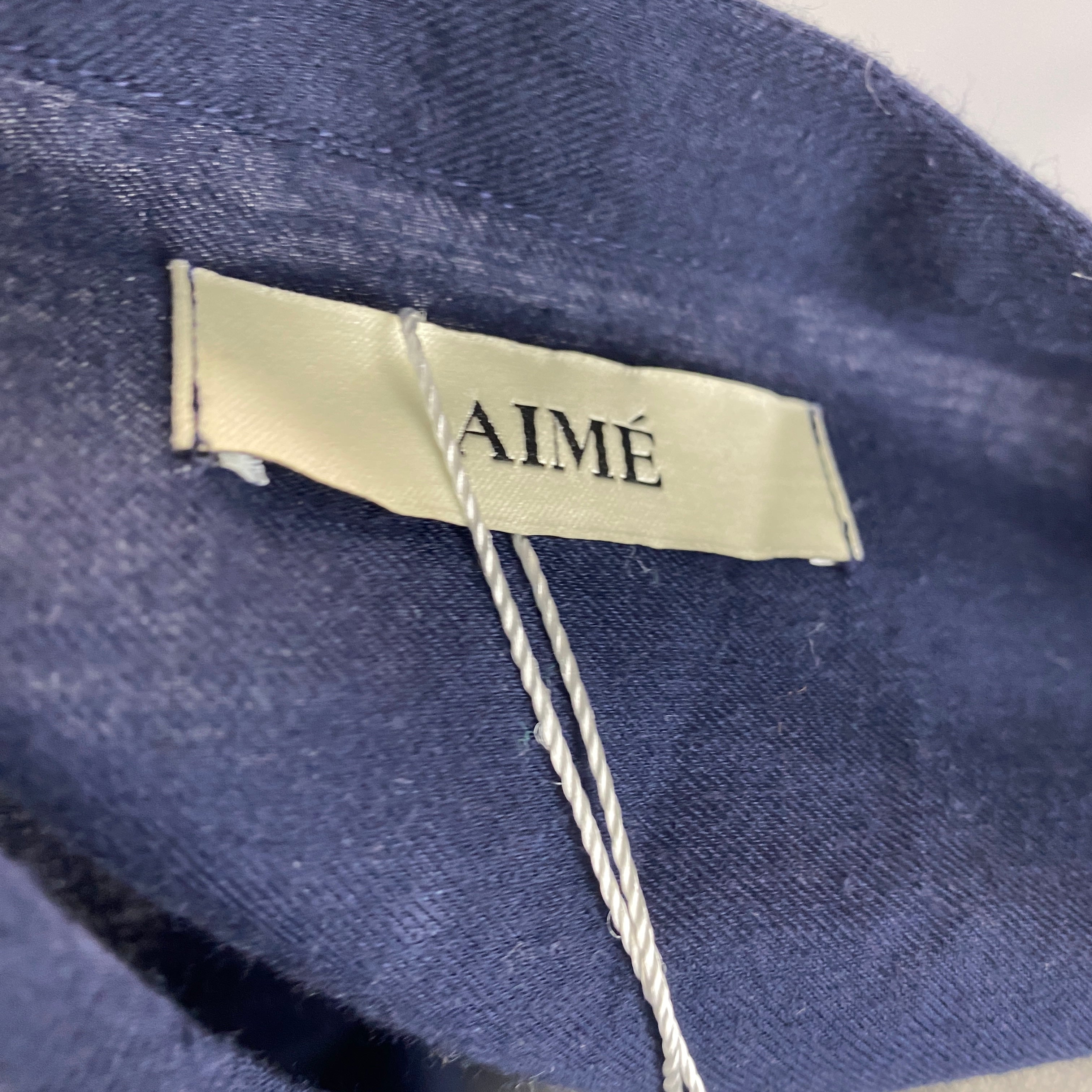Aime Navy Brushed Cotton Maxi Dress XS/S/M