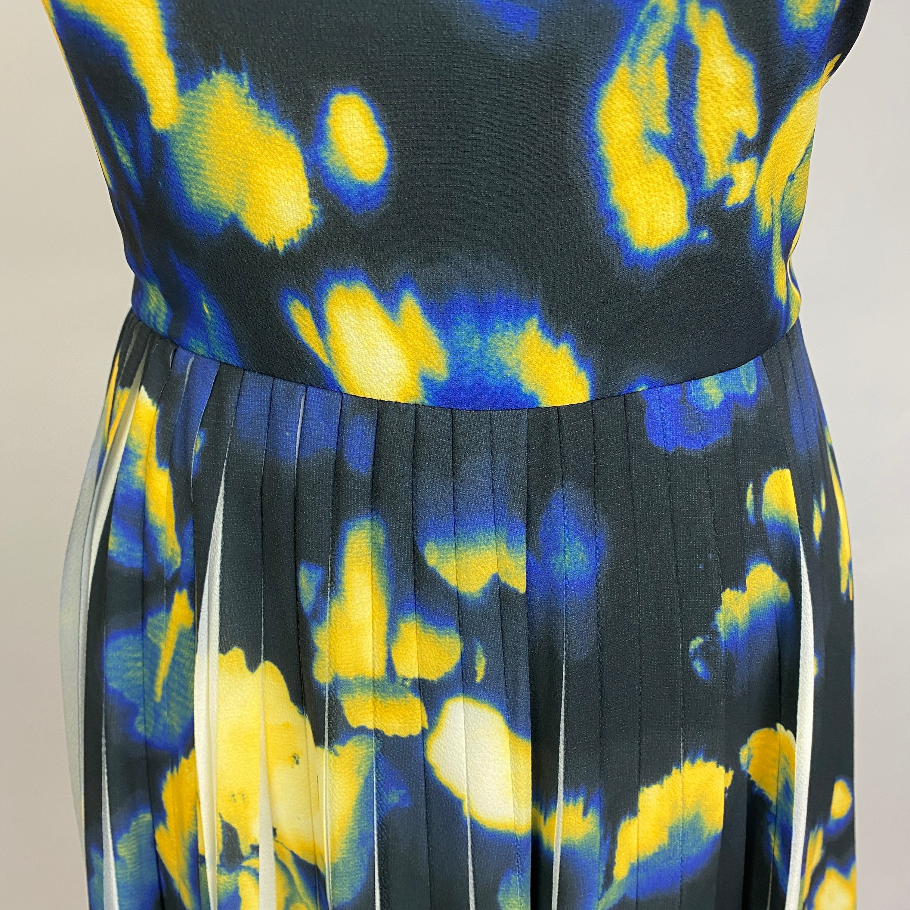 Jason Wu $1895 Ivory & Midnight Digital Print Chiffon Midi Dress XS
