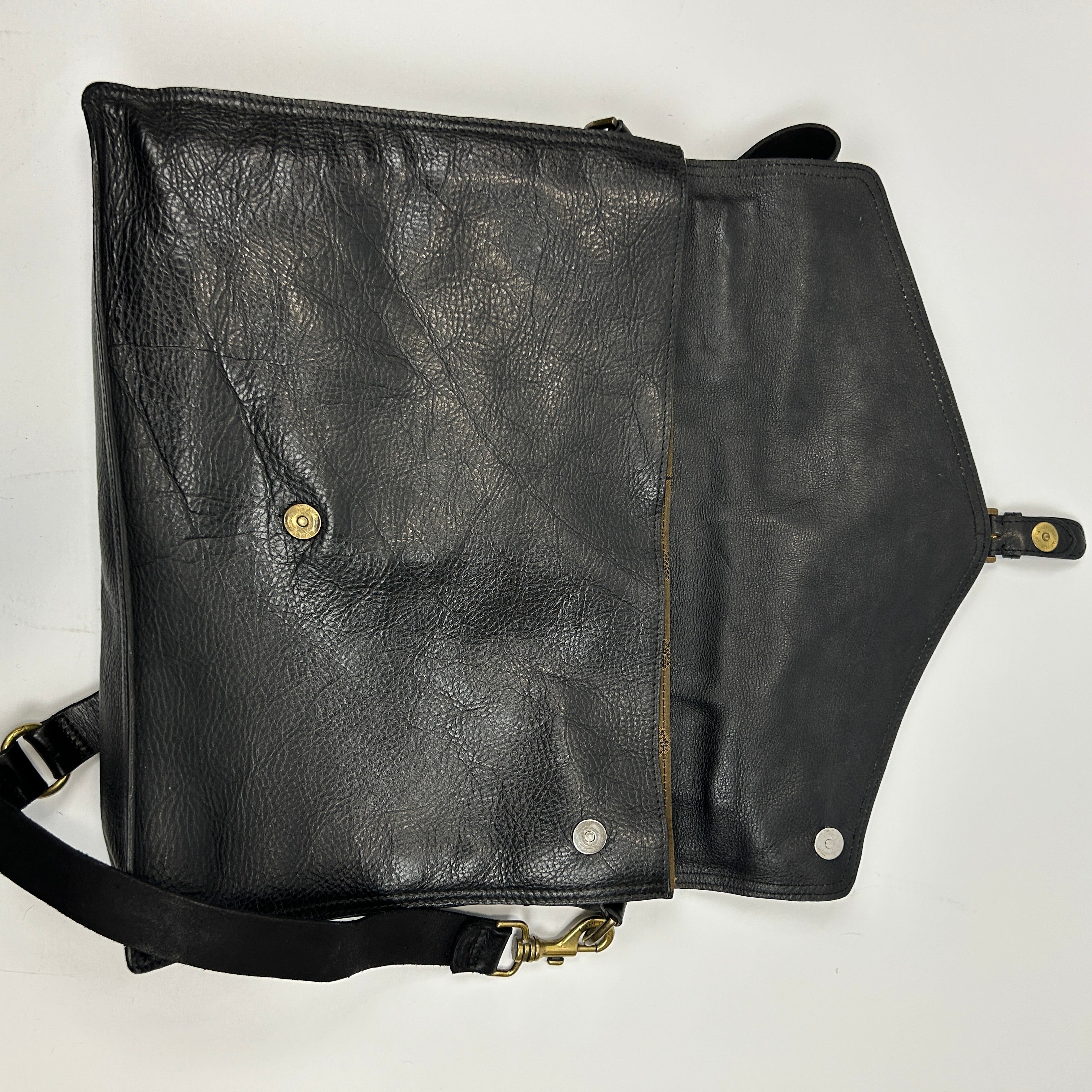 Mulberry Black Pebbled Leather Envelope Briefcase