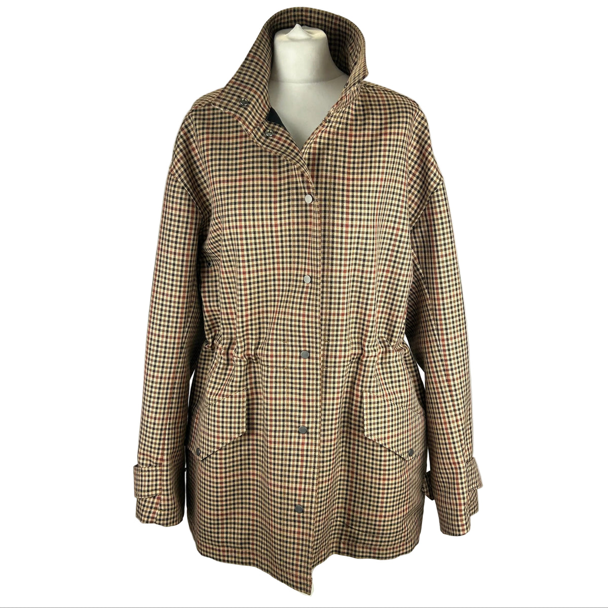 Joseph New £870 Calypso Checked Wool-Blend Jacket M-L
