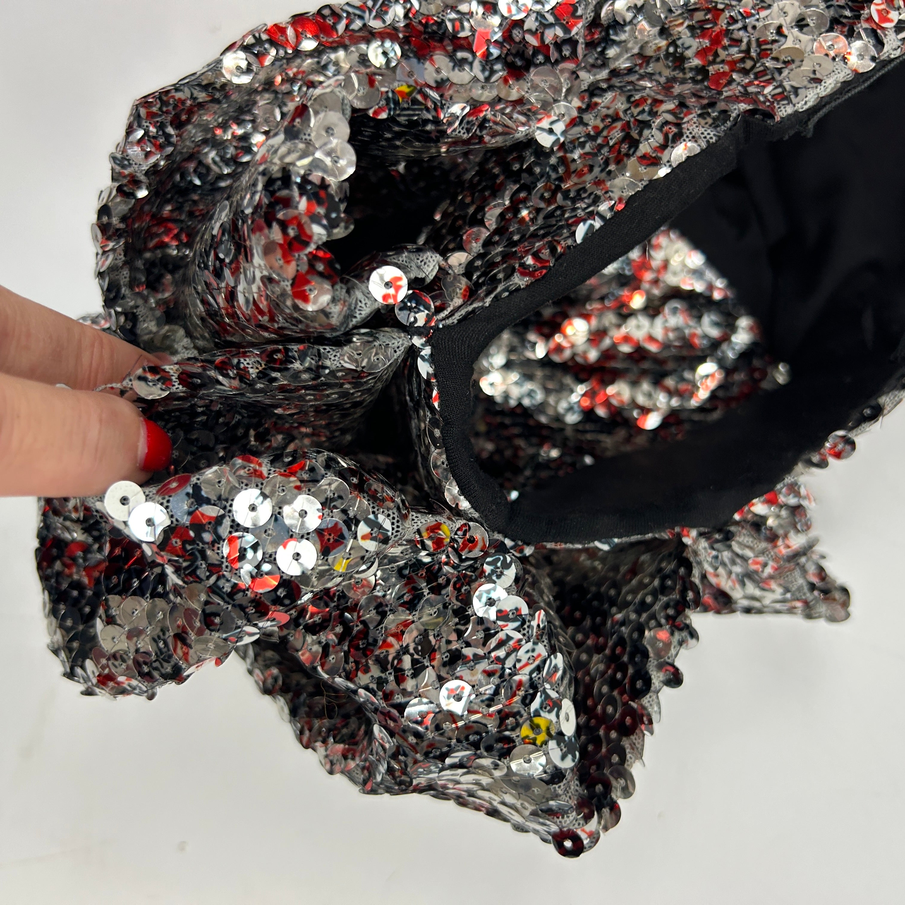 Isabel Marant Silver Sequin Superstretch One Shoulder Top S