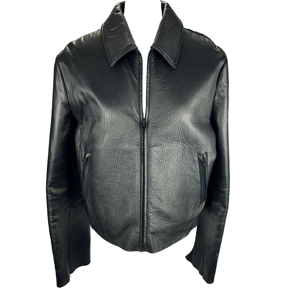 Acne Studios New £2200 Black Leather Zippered Jacket L