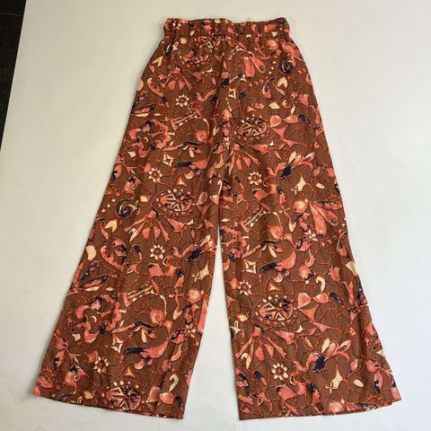 A.L.C. Brand New $350 Tan & Coral Linen Wide Leg Pants S