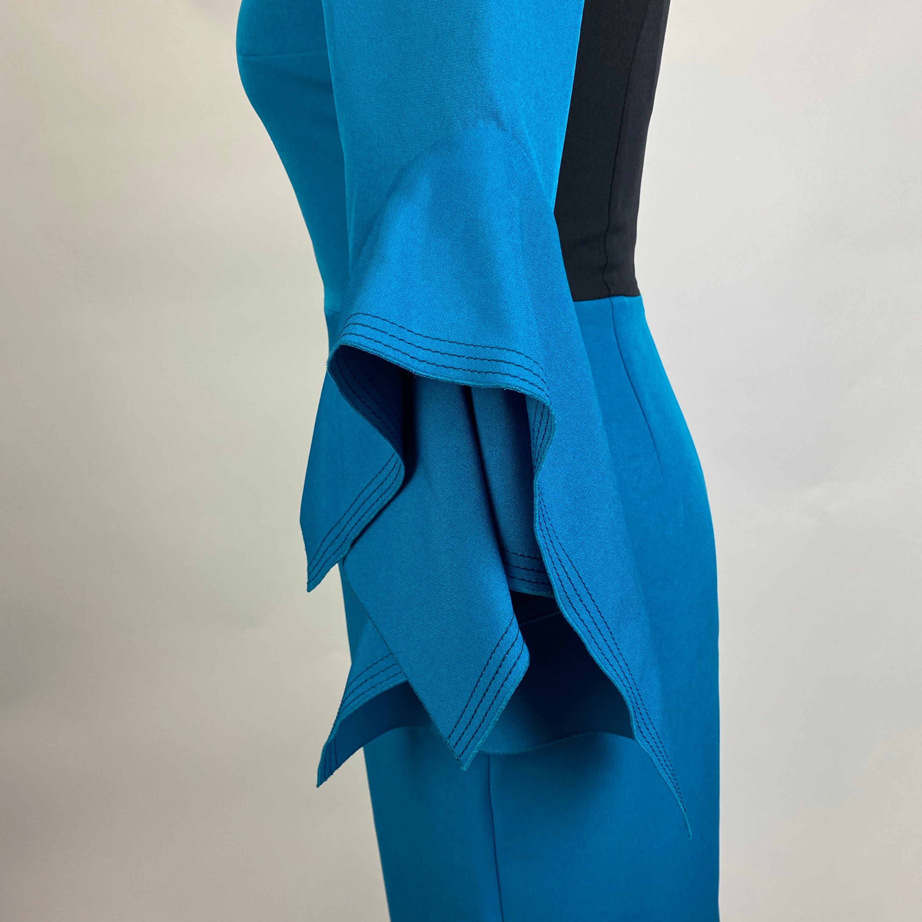 Roksanda New Peacock Crepe Origami Sleeve Midi Dress XXS