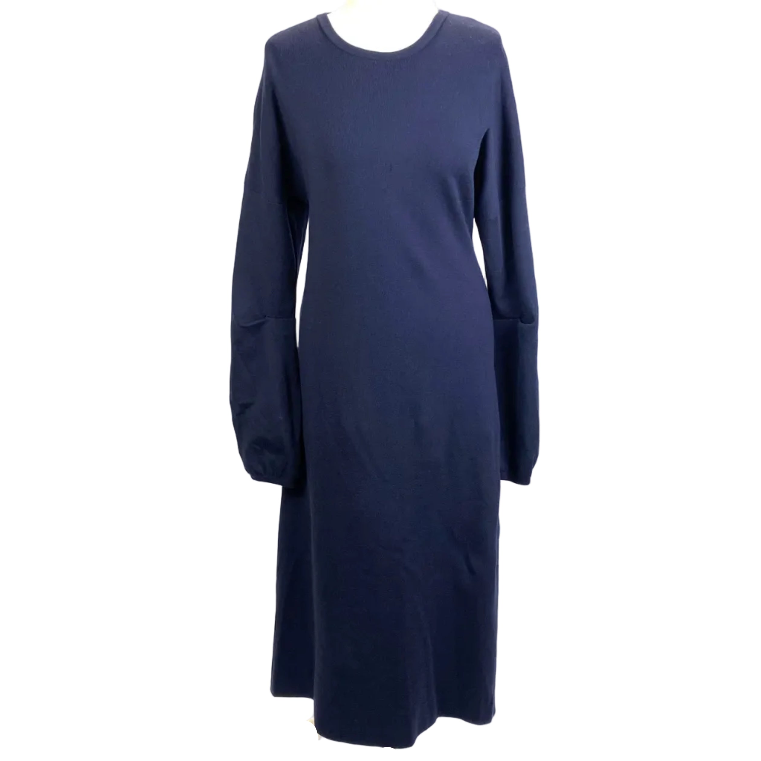 Tibi Navy Knit Zipper Detail Maxi Dress S