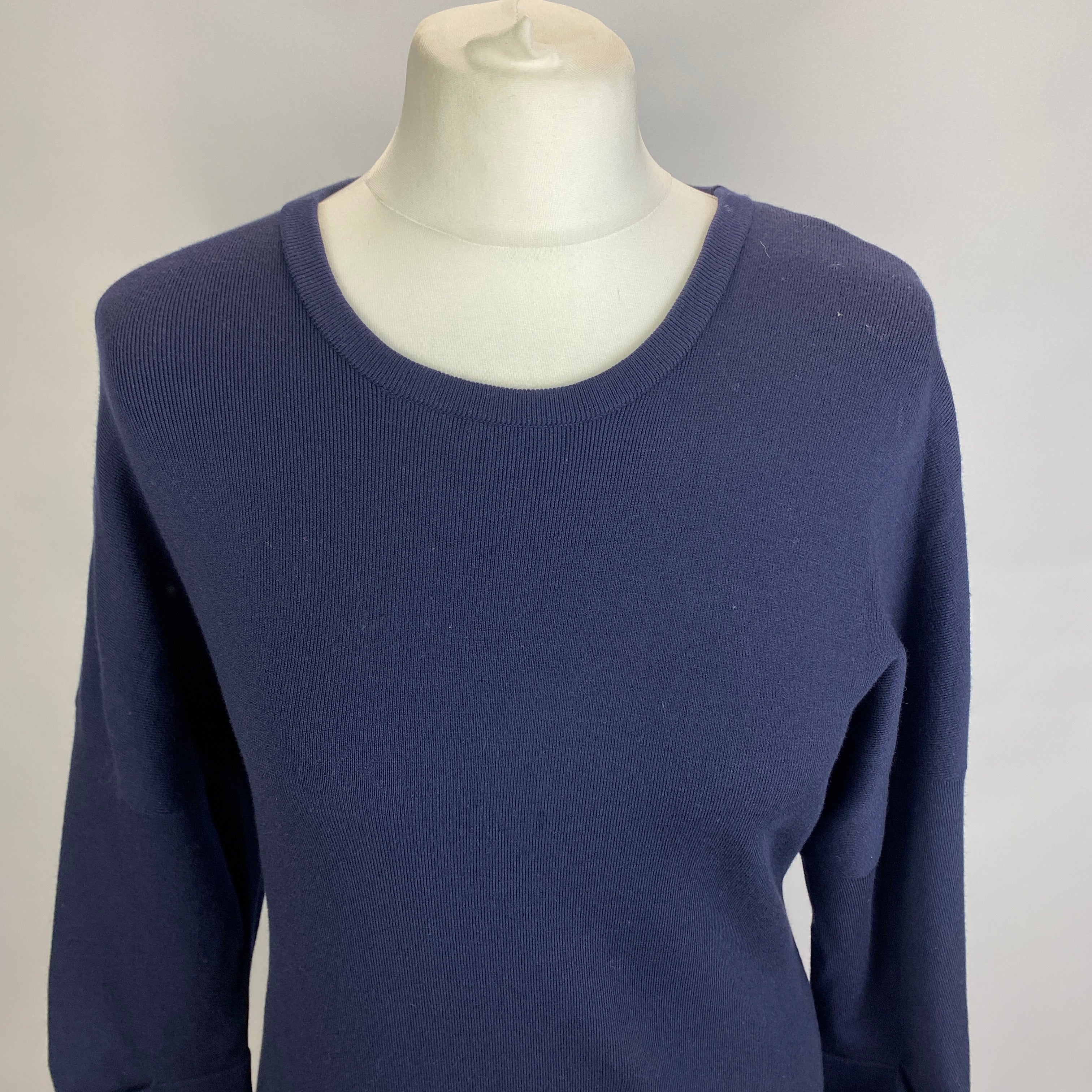 Tibi Navy Knit Zipper Detail Maxi Dress S
