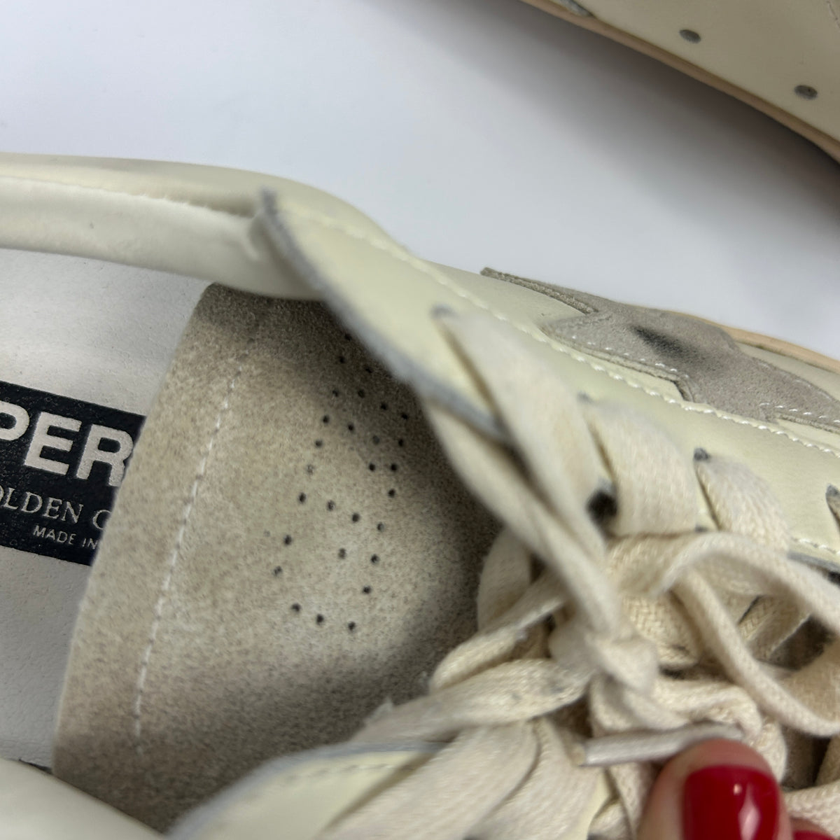 Golden Goose New £535 Cream & Silver Superstar Trainers 39