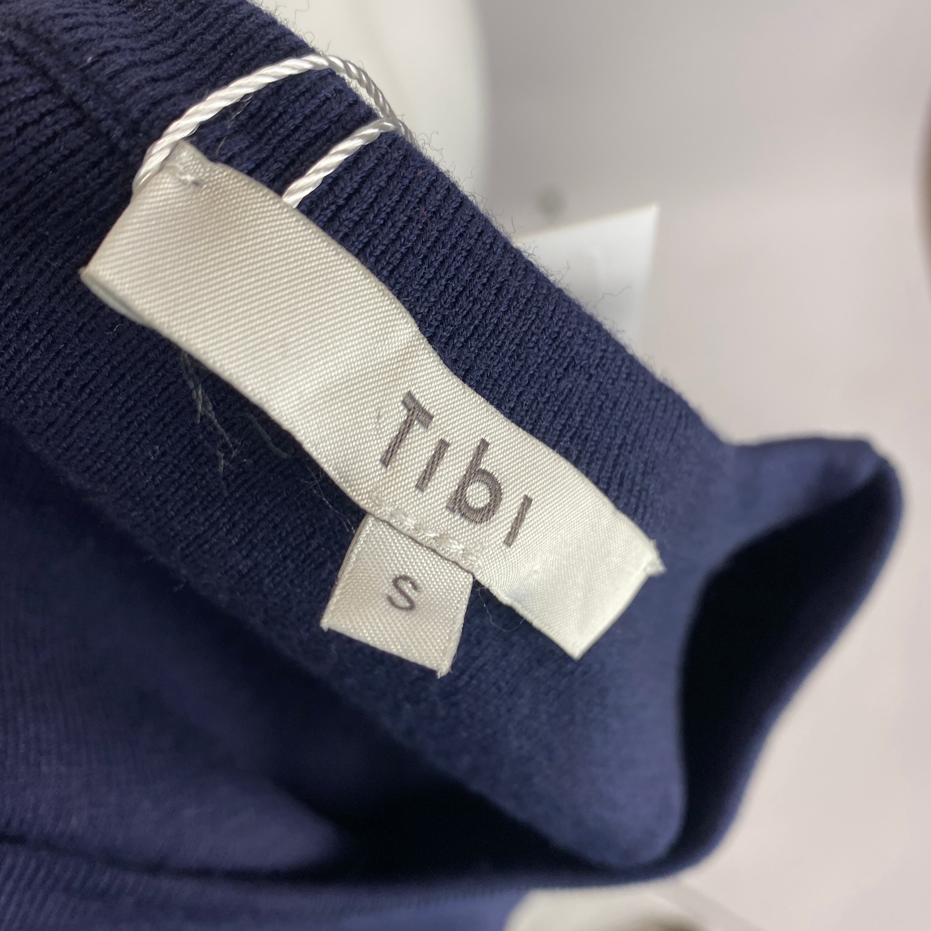 Tibi Navy Knit Zipper Detail Maxi Dress S