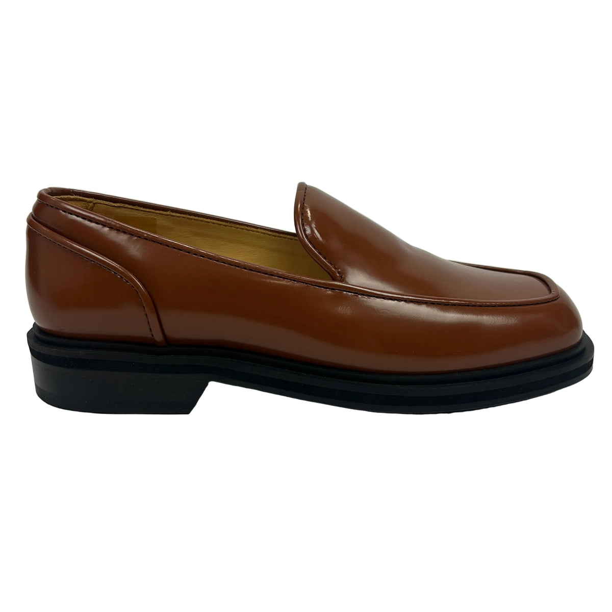 A.P.C. £440 Caramel Leather Square Toe Loafers 40