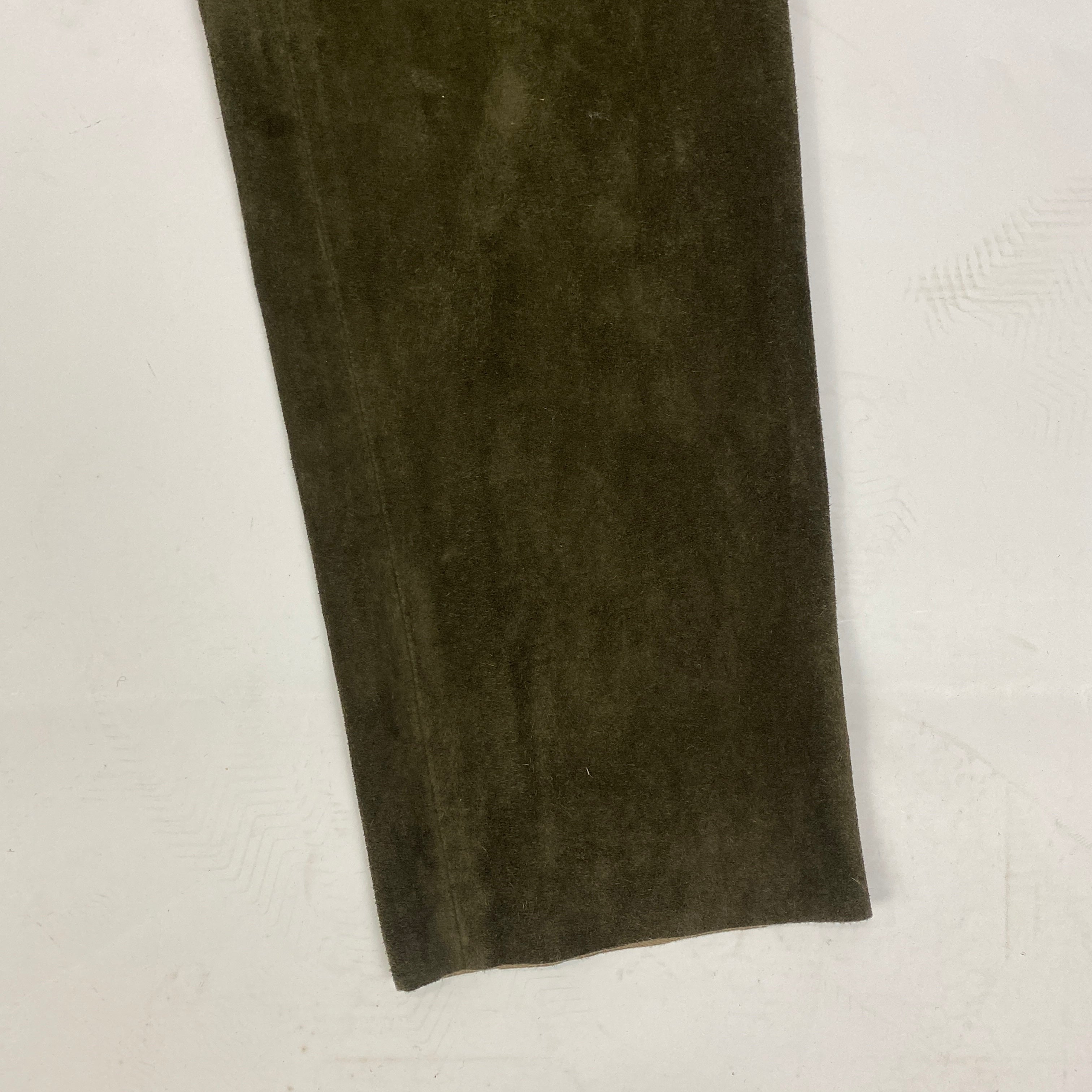 Amanda Wakeley New Khaki Stretch Suede Jeans M