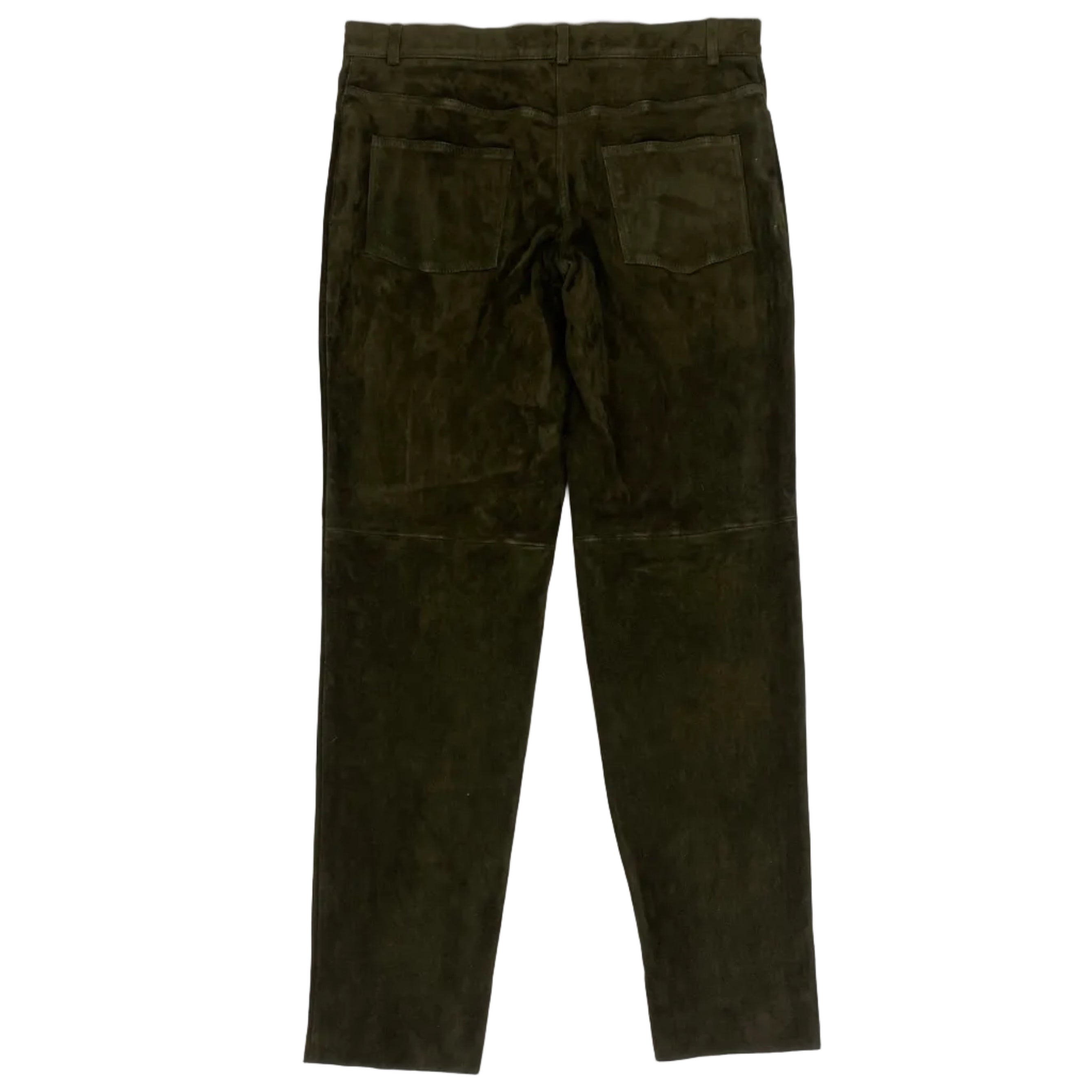 Amanda Wakeley New Khaki Stretch Suede Jeans M