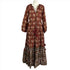 Mille Brand New £254 Claret Floral Cotton Maxi Dress M