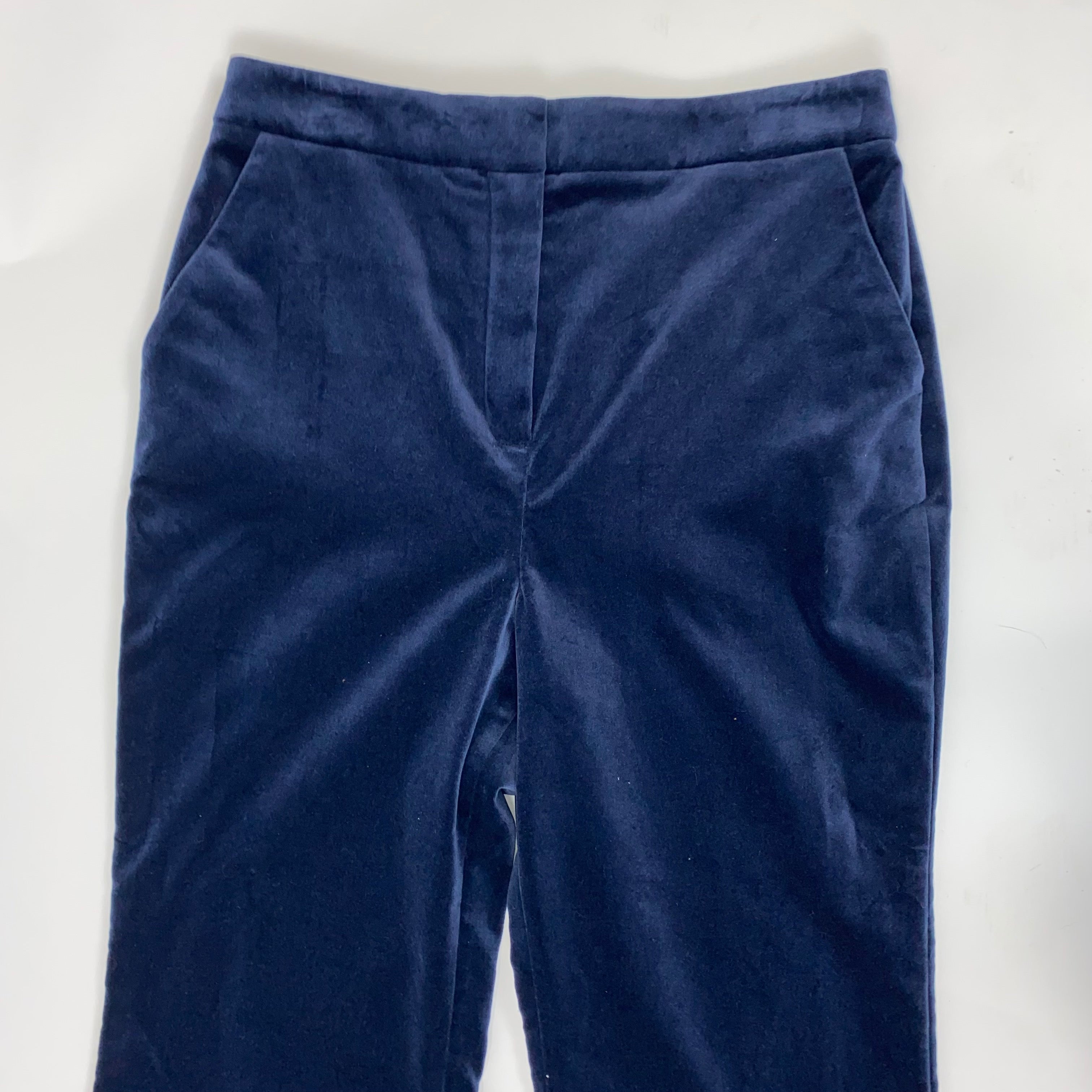 Zimmermann New £850 Navy Velvet Glassy Cropped Flares M