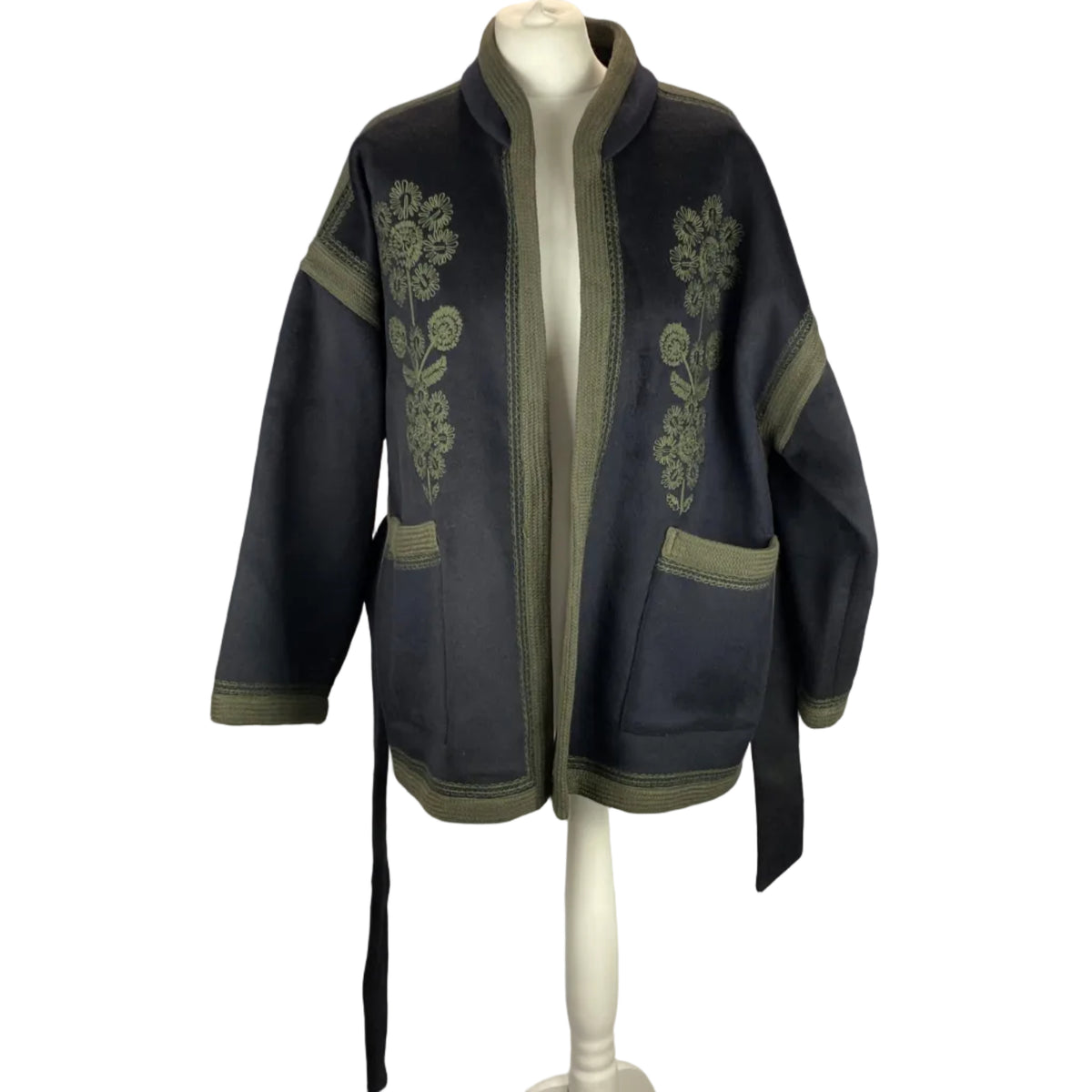 Antik Batik New £500 Black & Olive Embroidered Jacket XS/S