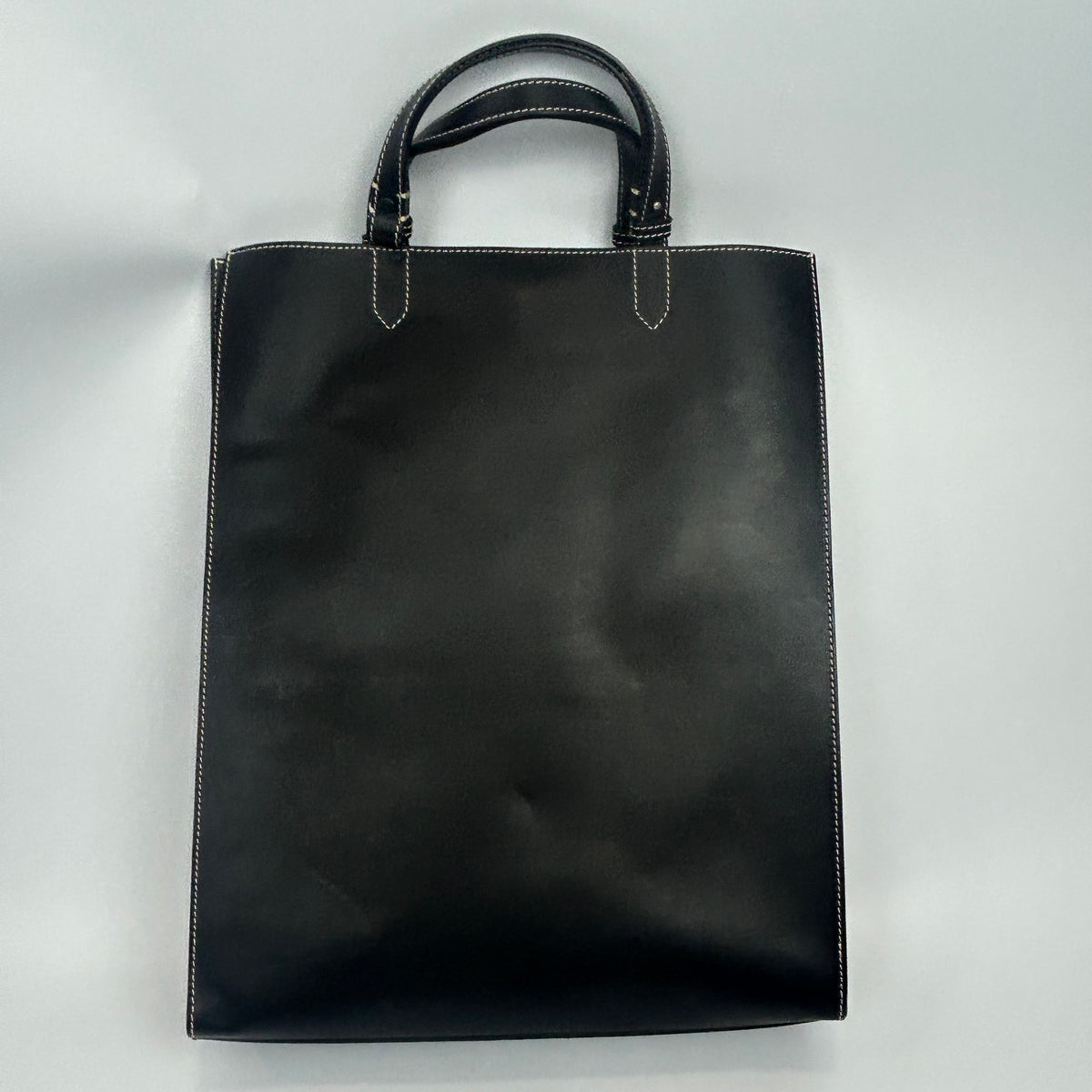 Martin Margiela Black Leather Satchel Tote Bag
