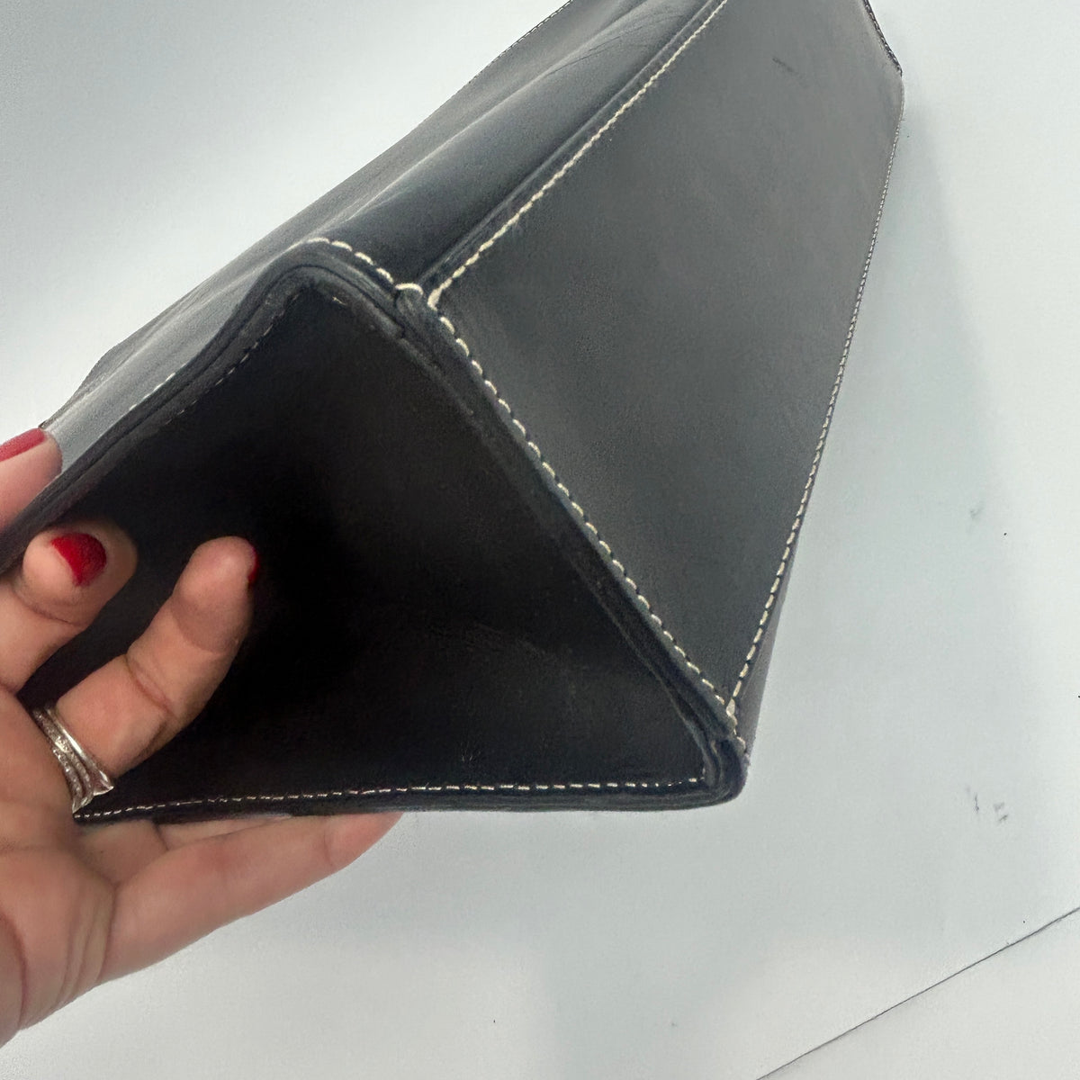 Martin Margiela Black Leather Satchel Tote Bag