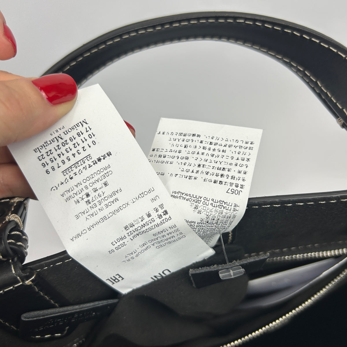 Martin Margiela Black Leather Satchel Tote Bag