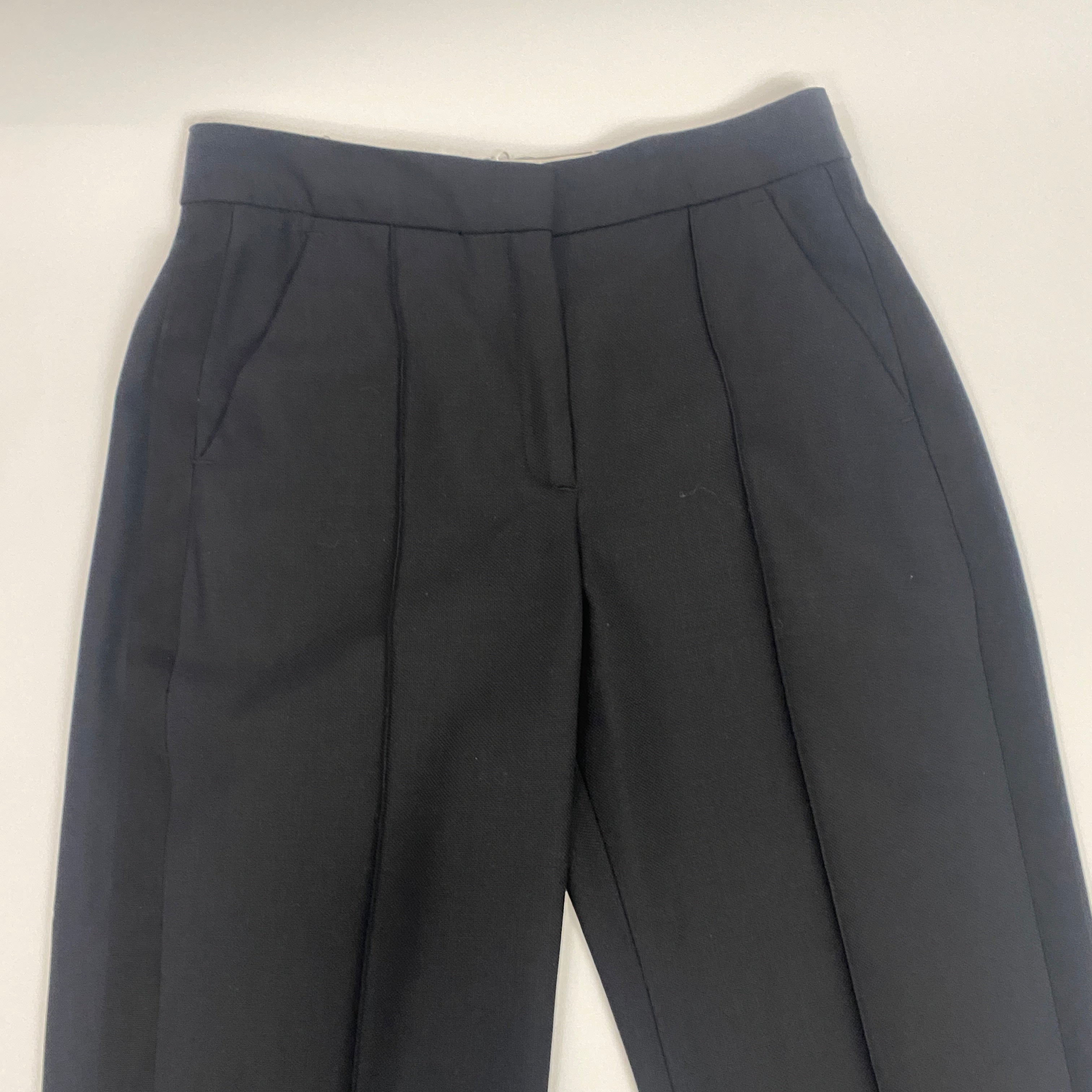 Me&Em Black Wool Mix Side Stripe Trousers XS