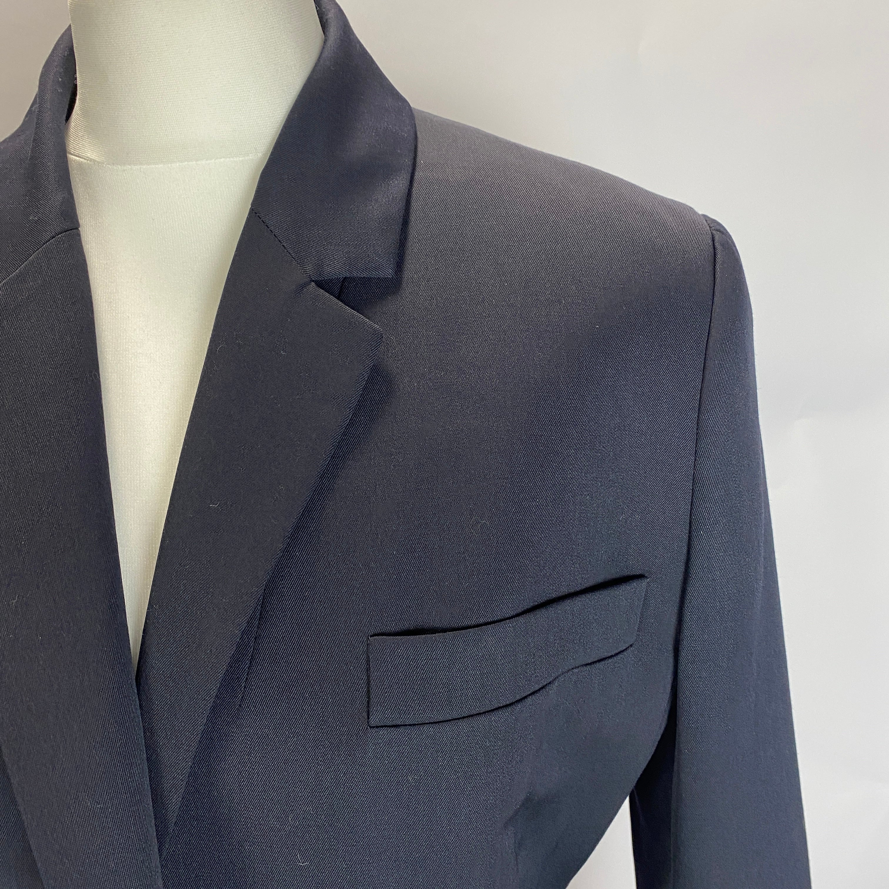 Roksanda Navy & Nude Wool Single Button Blazer L
