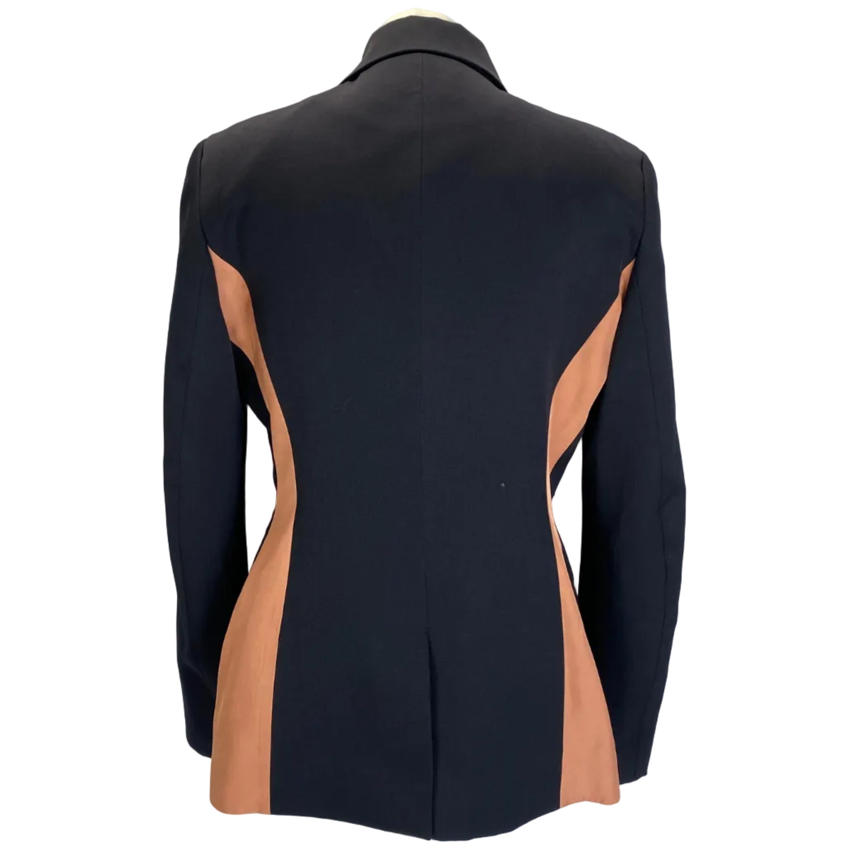 Roksanda Navy & Nude Wool Single Button Blazer L