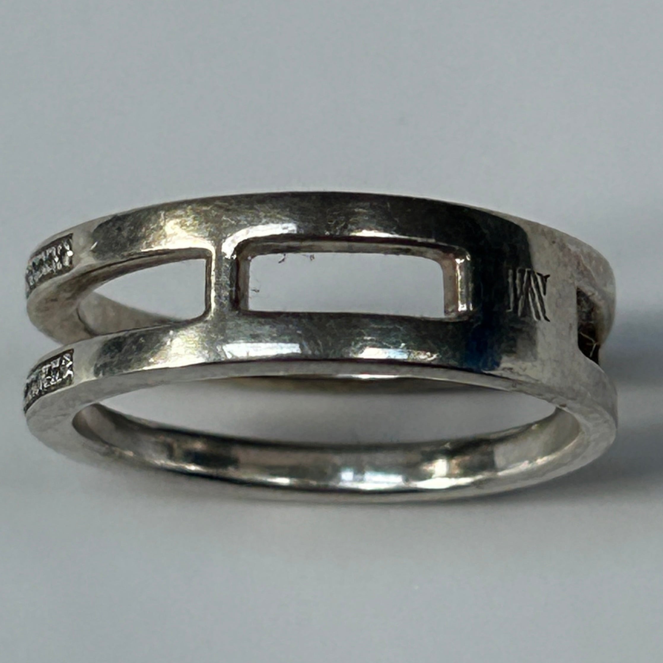 Monica Vinader £328 Sterling Silver Skinny Double Band Ring