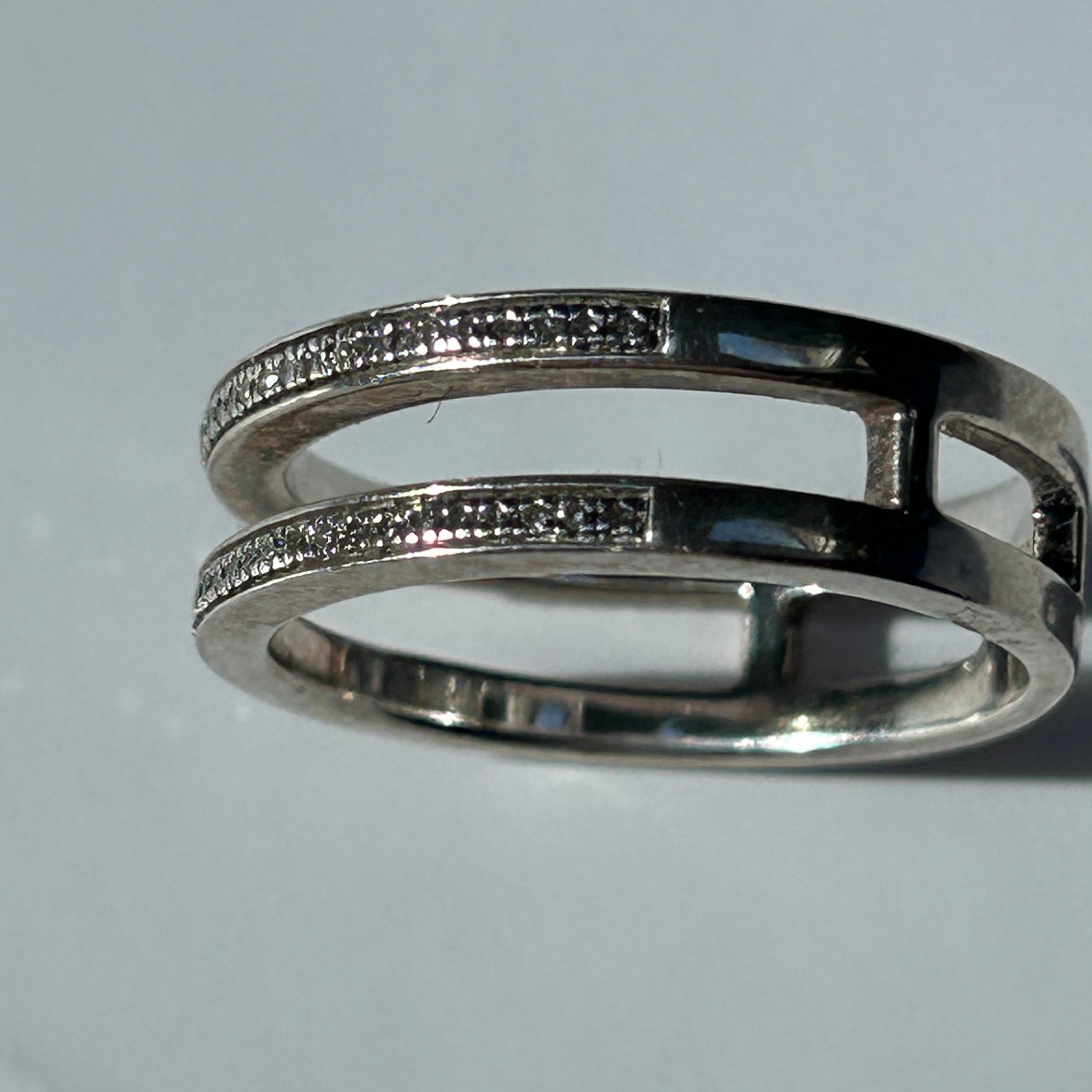 Monica Vinader £328 Sterling Silver Skinny Double Band Ring