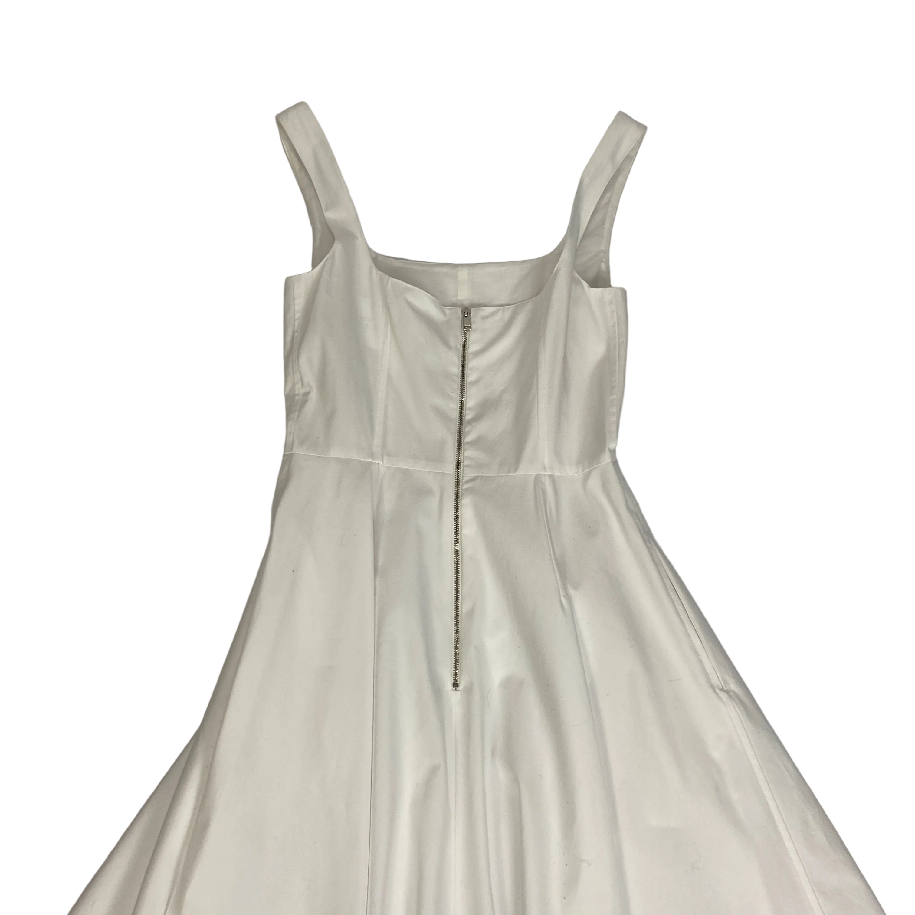 Sportmax New White Cotton Poplin Maxi Dress XXS