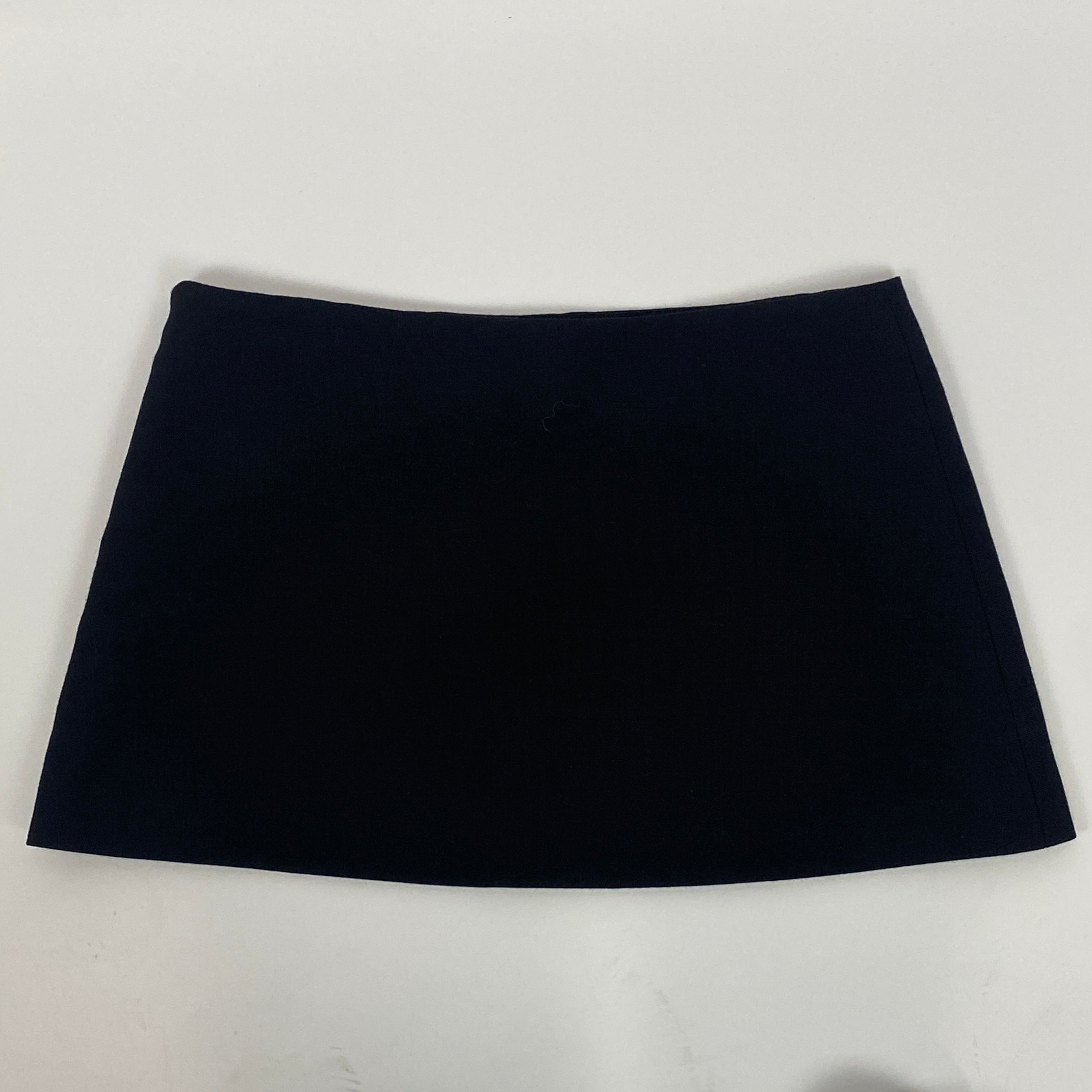 Prada New Black Wool A-Line Micro Skirt XXS