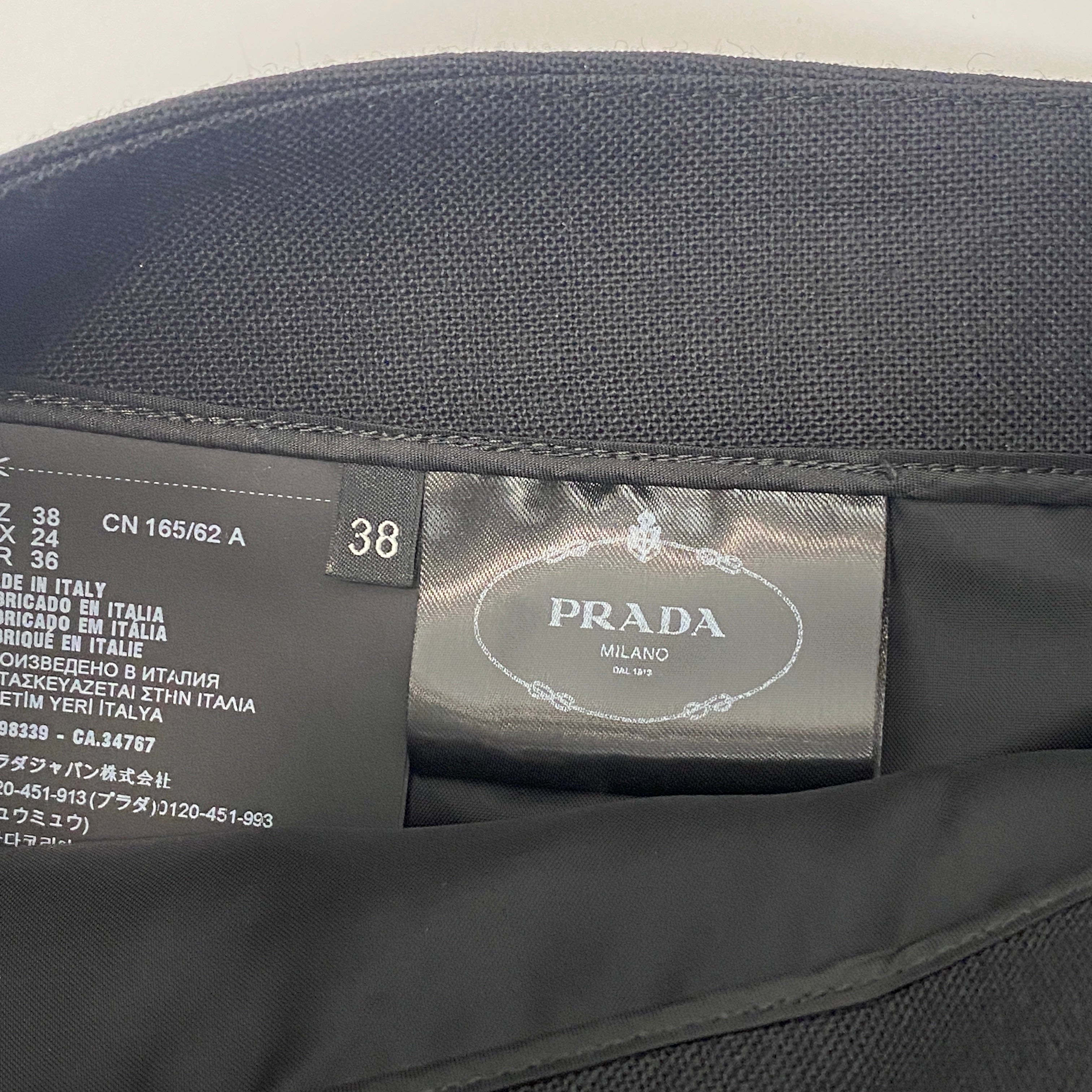 Prada New Black Wool A-Line Micro Skirt XXS